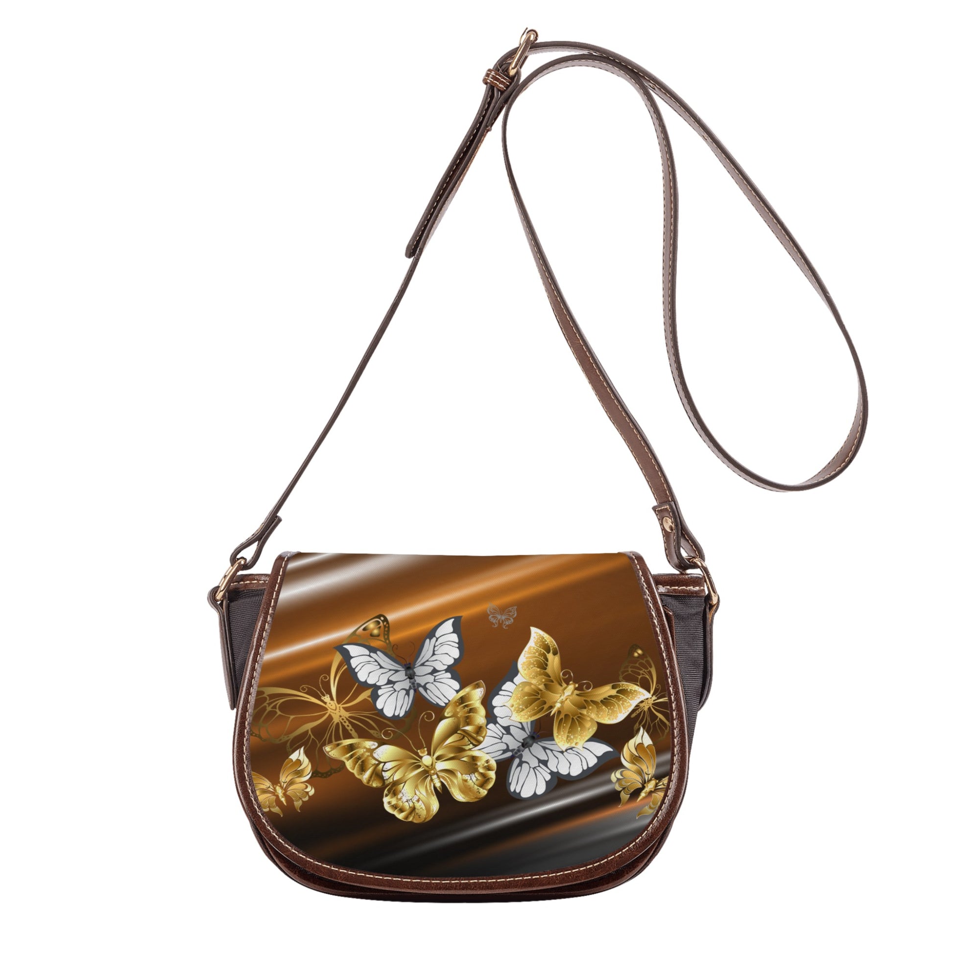 Copper Butterflies Saddle Bag - Handcrafted Stylish and Durable - Misfit Marketing Design Studios