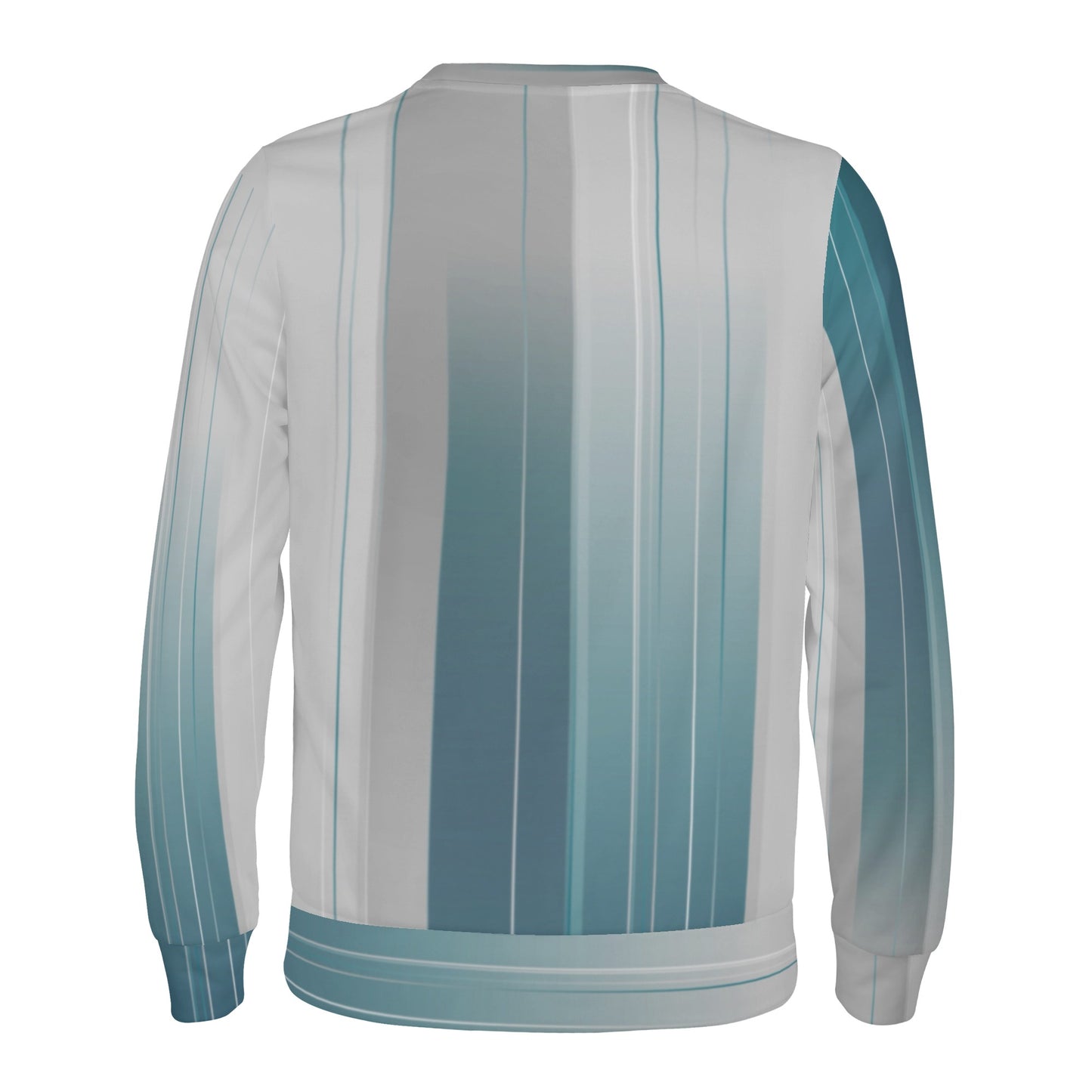 Mens Teal Striped Crew Neck Sweatshirt - Comfort and Style Combined - Misfit Marketing Design Studios