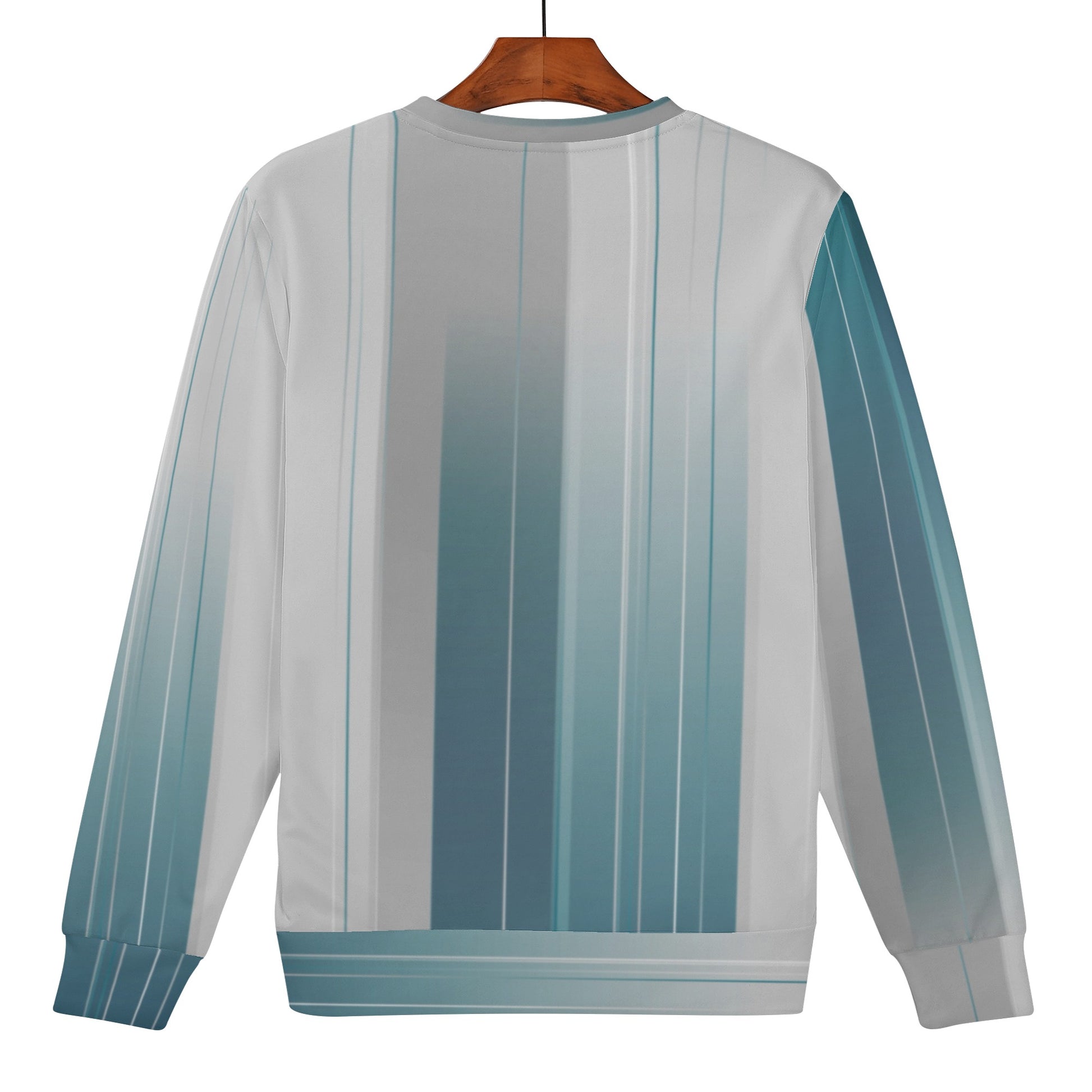 Mens Teal Striped Crew Neck Sweatshirt - Comfort and Style Combined - Misfit Marketing Design Studios