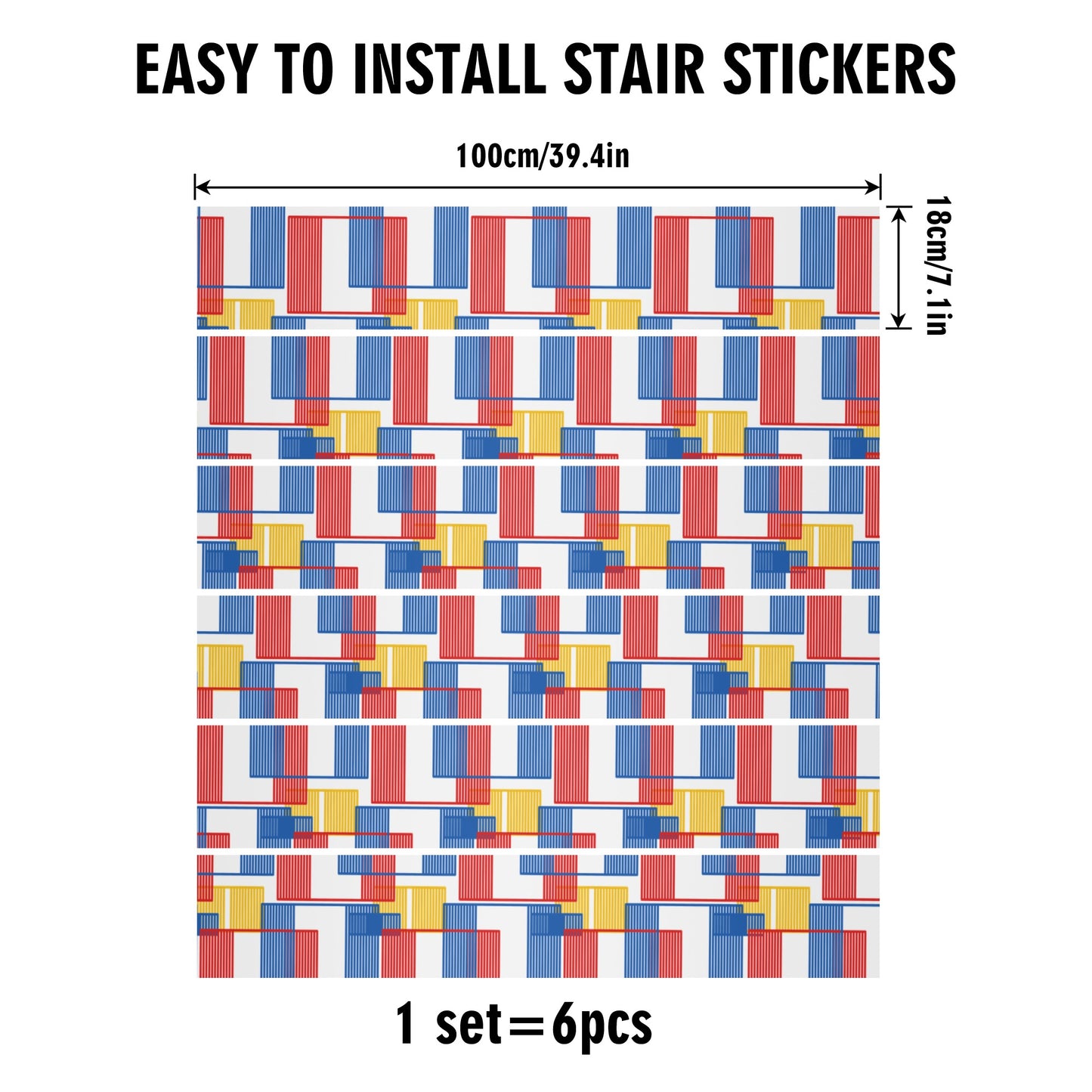 Vibrant Multicolored Stair Riser Decals - Add a Burst of Color to Your Stairs - Misfit Marketing Design Studios