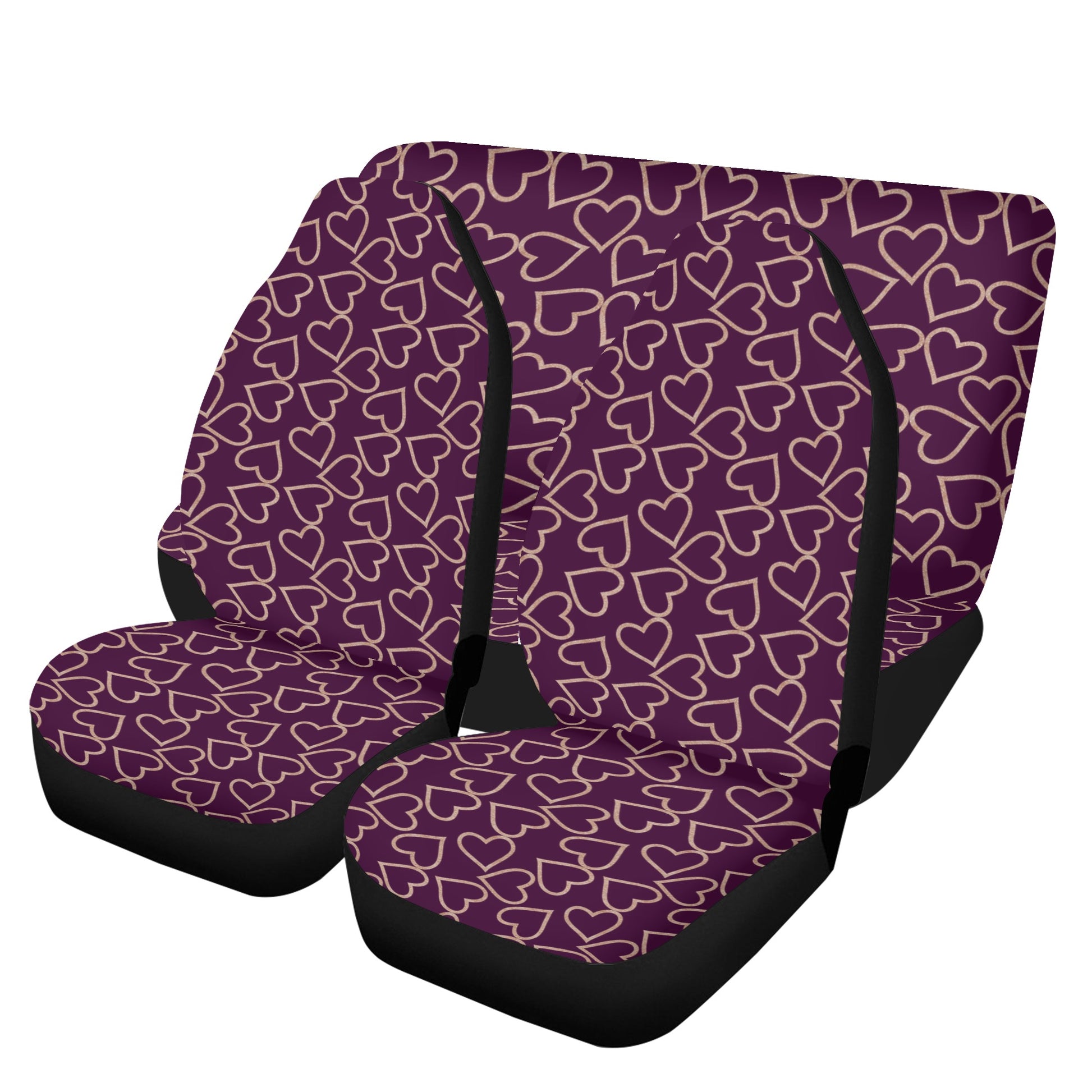 Violet Heart Medley Car Seat Cover Set - Easy to Clean and Stylish - Misfit Marketing Design Studios