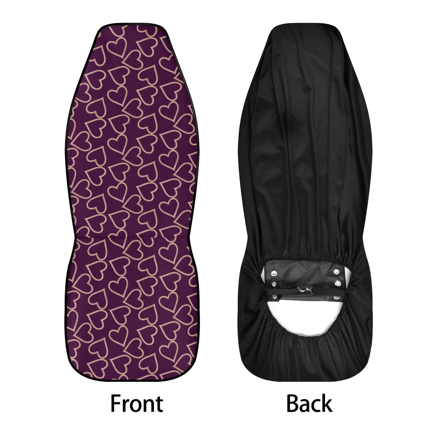 Violet Heart Medley Car Seat Cover Set - Easy to Clean and Stylish - Misfit Marketing Design Studios