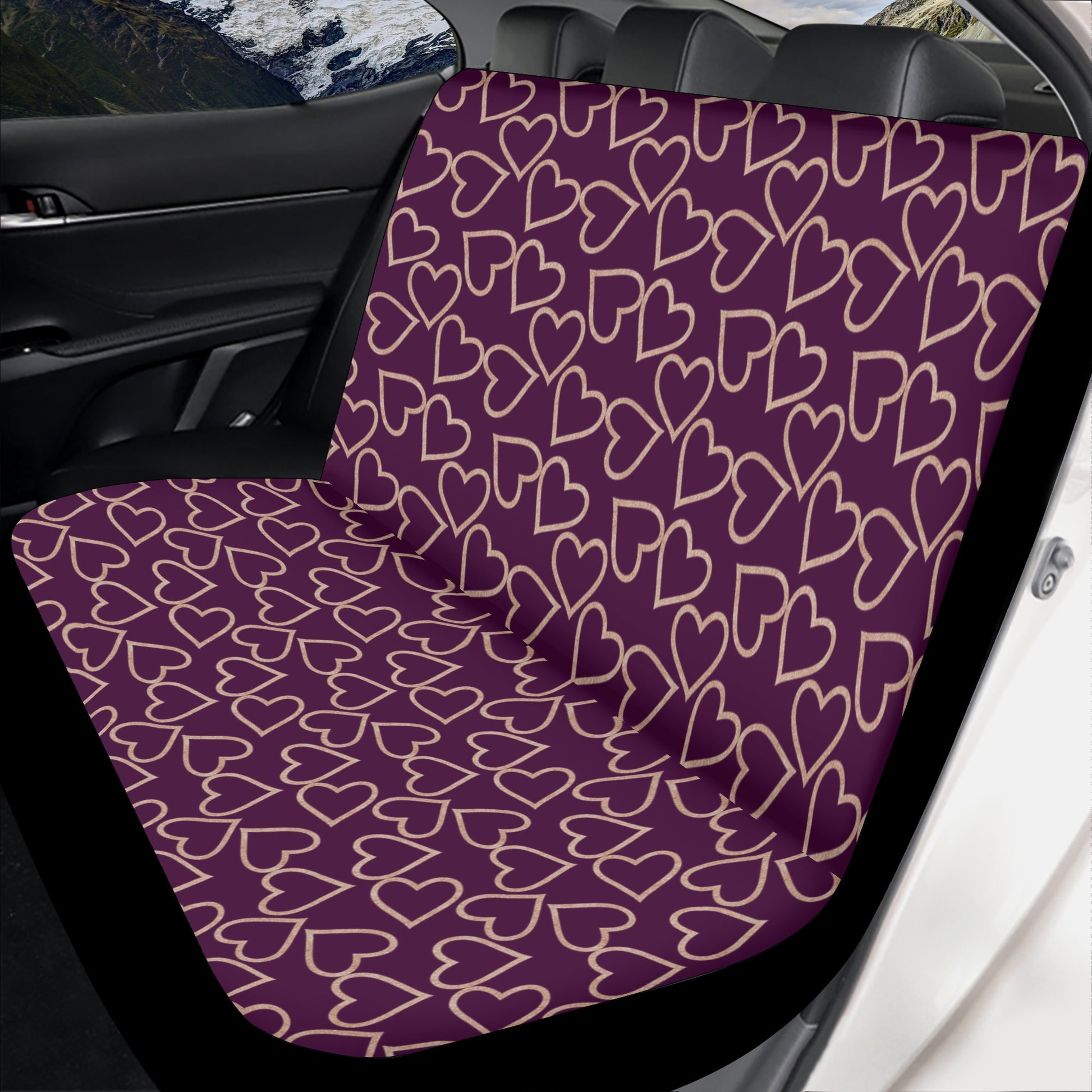 Violet Heart Medley Car Seat Cover Set - Easy to Clean and Stylish - Misfit Marketing Design Studios