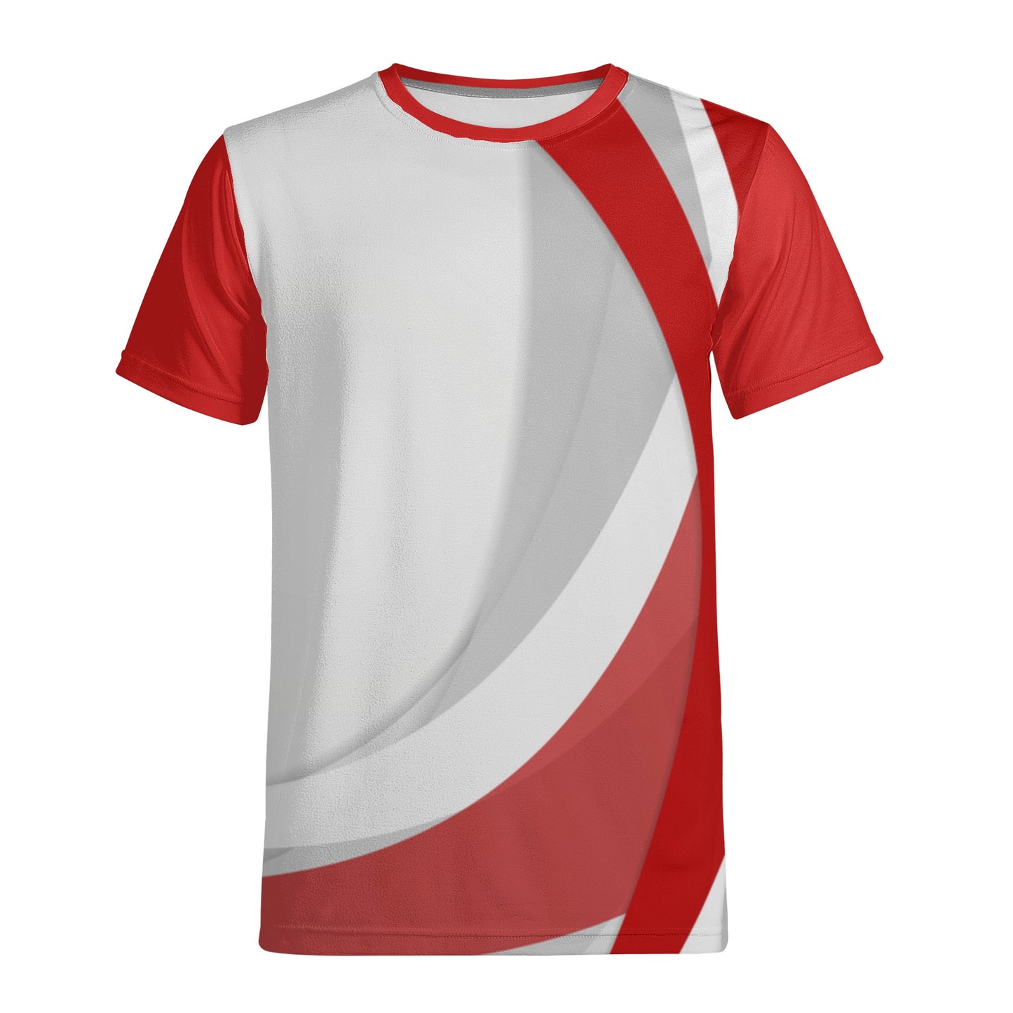 Red Wavy Abstract Mens T-Shirt - Stylish and Unique Design - Misfit Marketing Design Studios