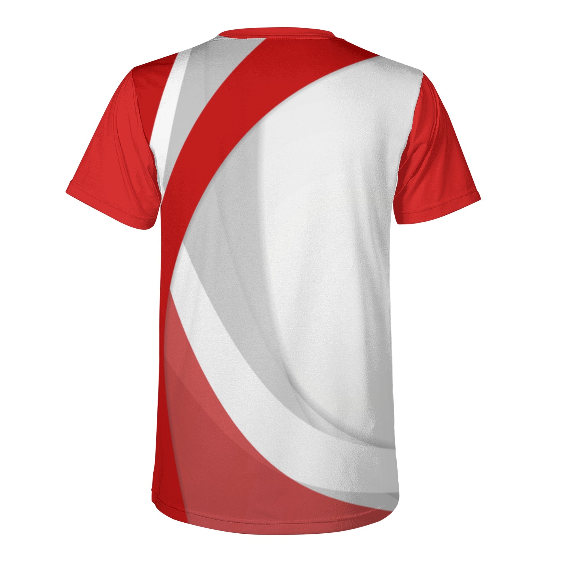 Red Wavy Abstract Mens T-Shirt - Stylish and Unique Design - Misfit Marketing Design Studios