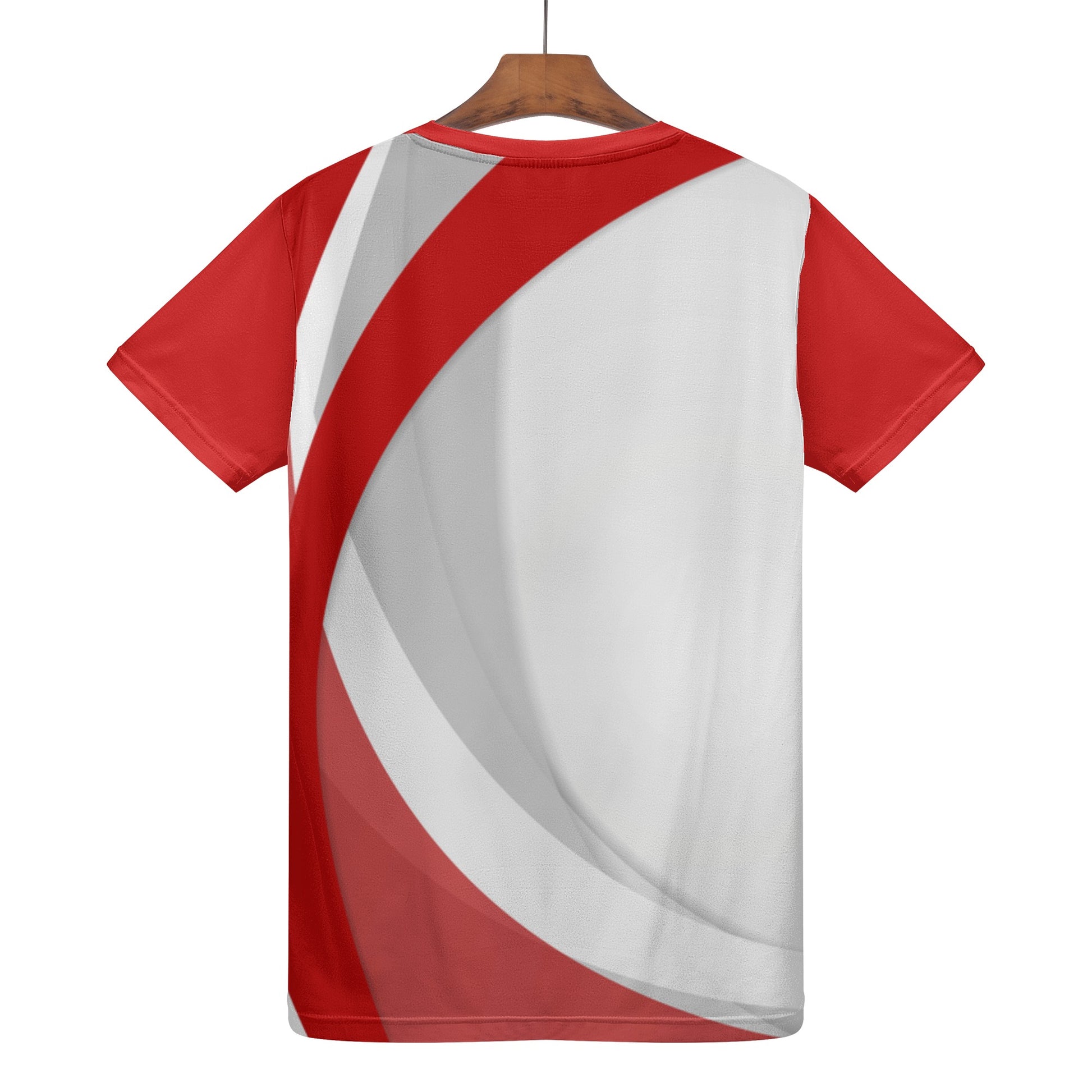 Red Wavy Abstract Mens T-Shirt - Stylish and Unique Design - Misfit Marketing Design Studios