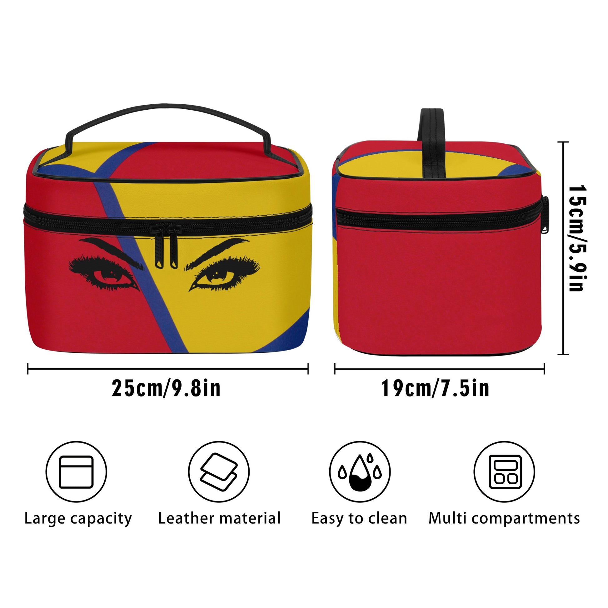 The Eyes Have It Leather Cosmetic Bag- Perfect for On-The-Go Beauty Essentials - Misfit Marketing Design Studios