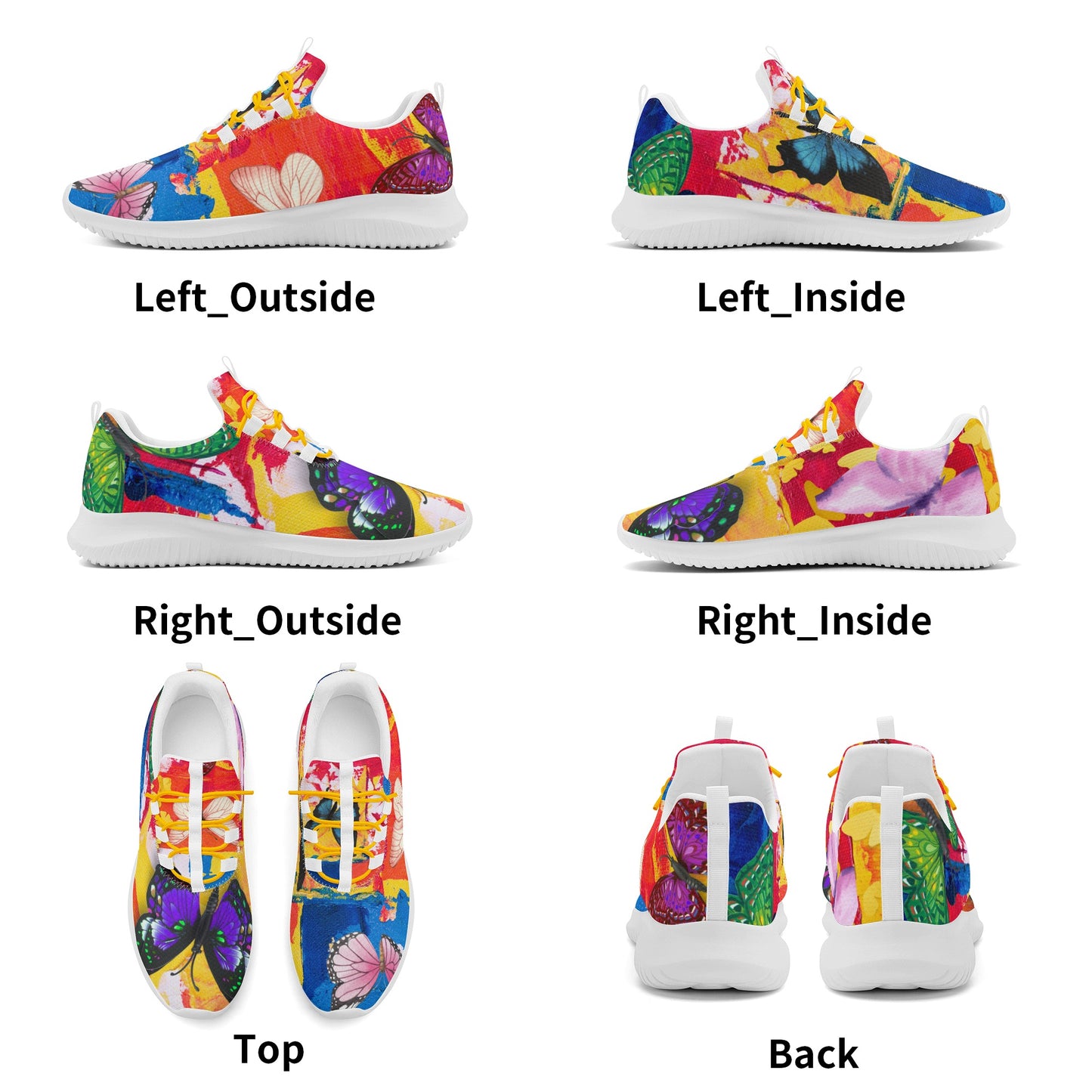 Lace Up Butterfly Medley Running Shoes for Women - Comfortable and Stylish - Misfit Marketing Design Studios