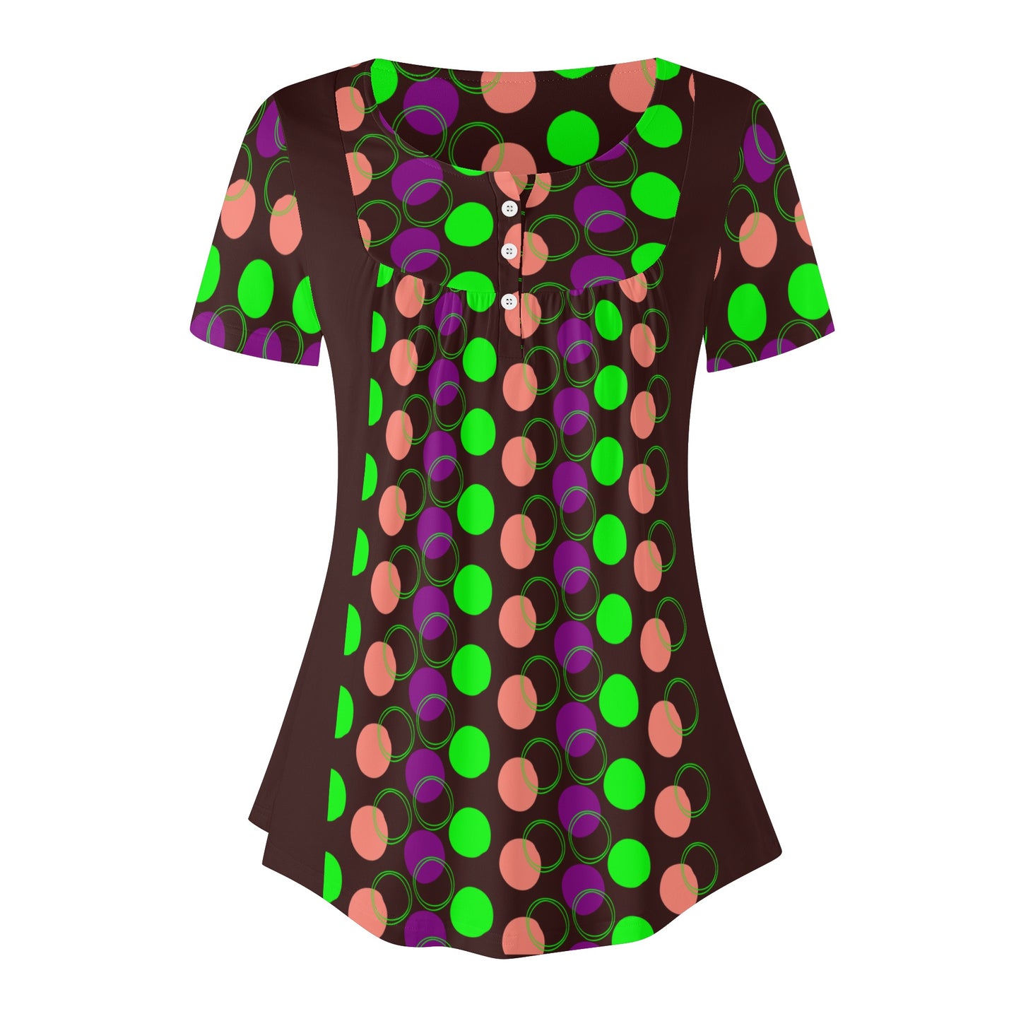 Polka Dot Women's Loose Blouse - Scoop Neck for Casual Style - Misfit Marketing Design Studios