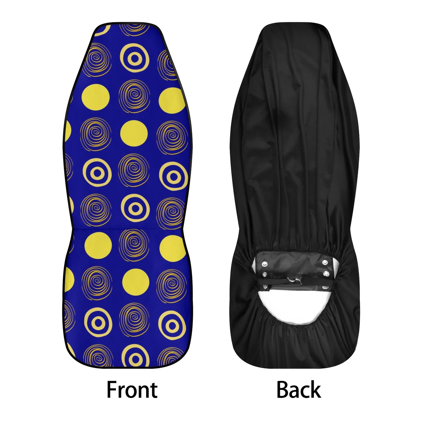 Dark Blue Funky Dots Car Seat Cover Set