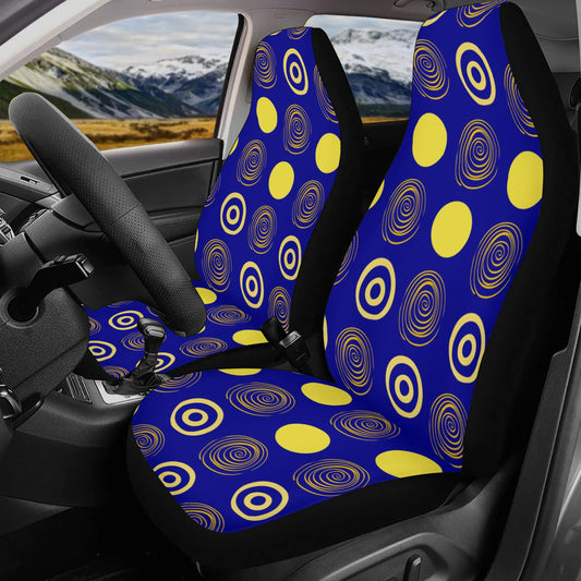 Dark Blue Funky Dots Car Seat Cover Set