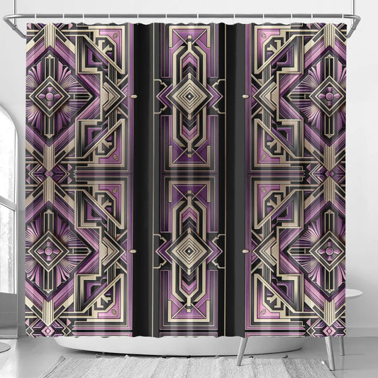 Art Deco Lilac Shower Curtain - Elegant and Stylish for Your Bathroom Decor - Misfit Marketing Design Studios