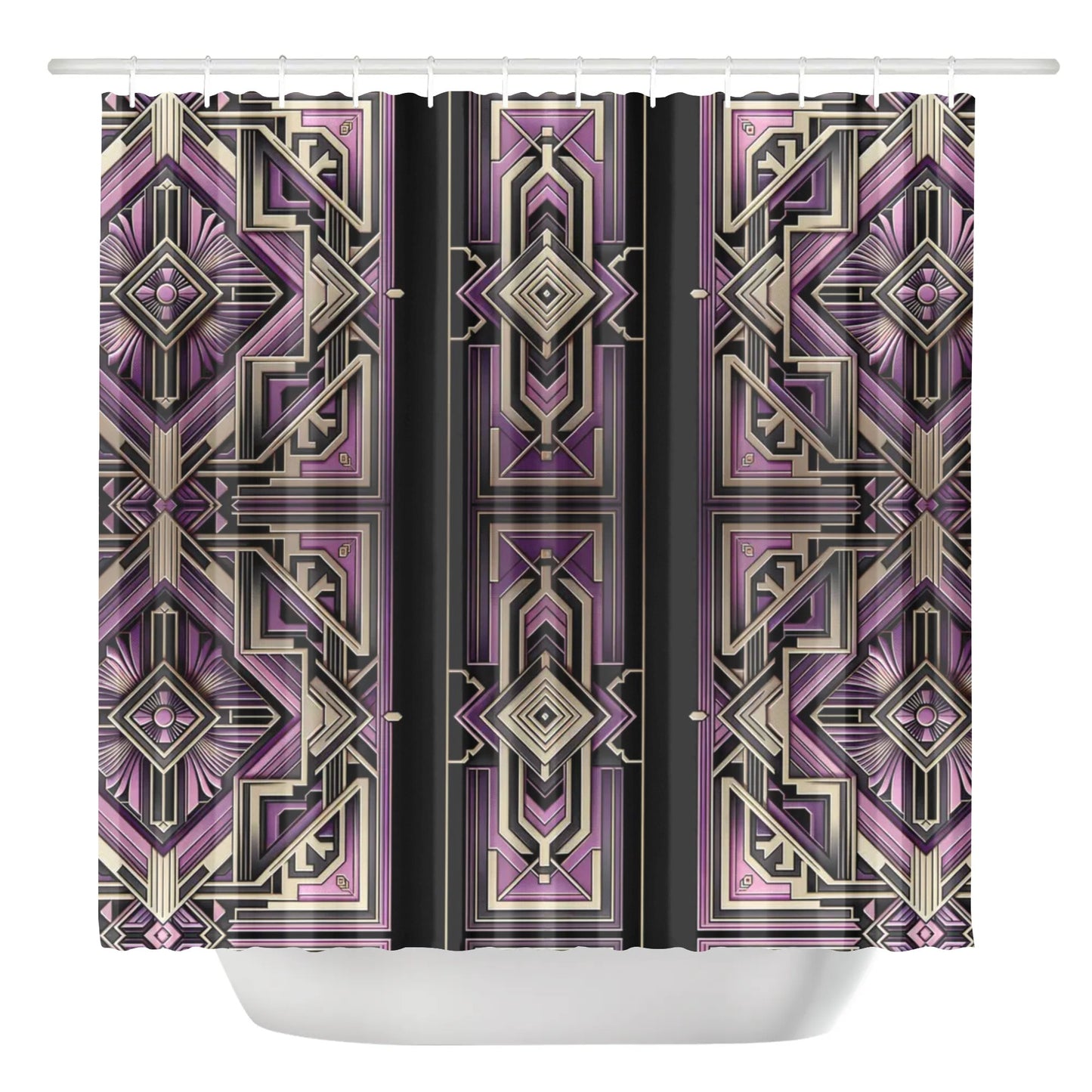 Art Deco Lilac Shower Curtain - Elegant and Stylish for Your Bathroom Decor - Misfit Marketing Design Studios