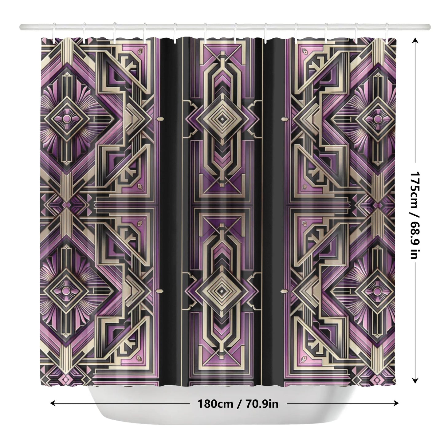 Art Deco Lilac Shower Curtain - Elegant and Stylish for Your Bathroom Decor - Misfit Marketing Design Studios