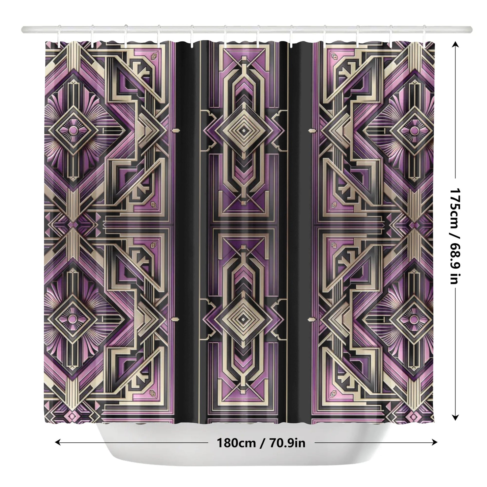 Art Deco Lilac Shower Curtain - Elegant and Stylish for Your Bathroom Decor - Misfit Marketing Design Studios