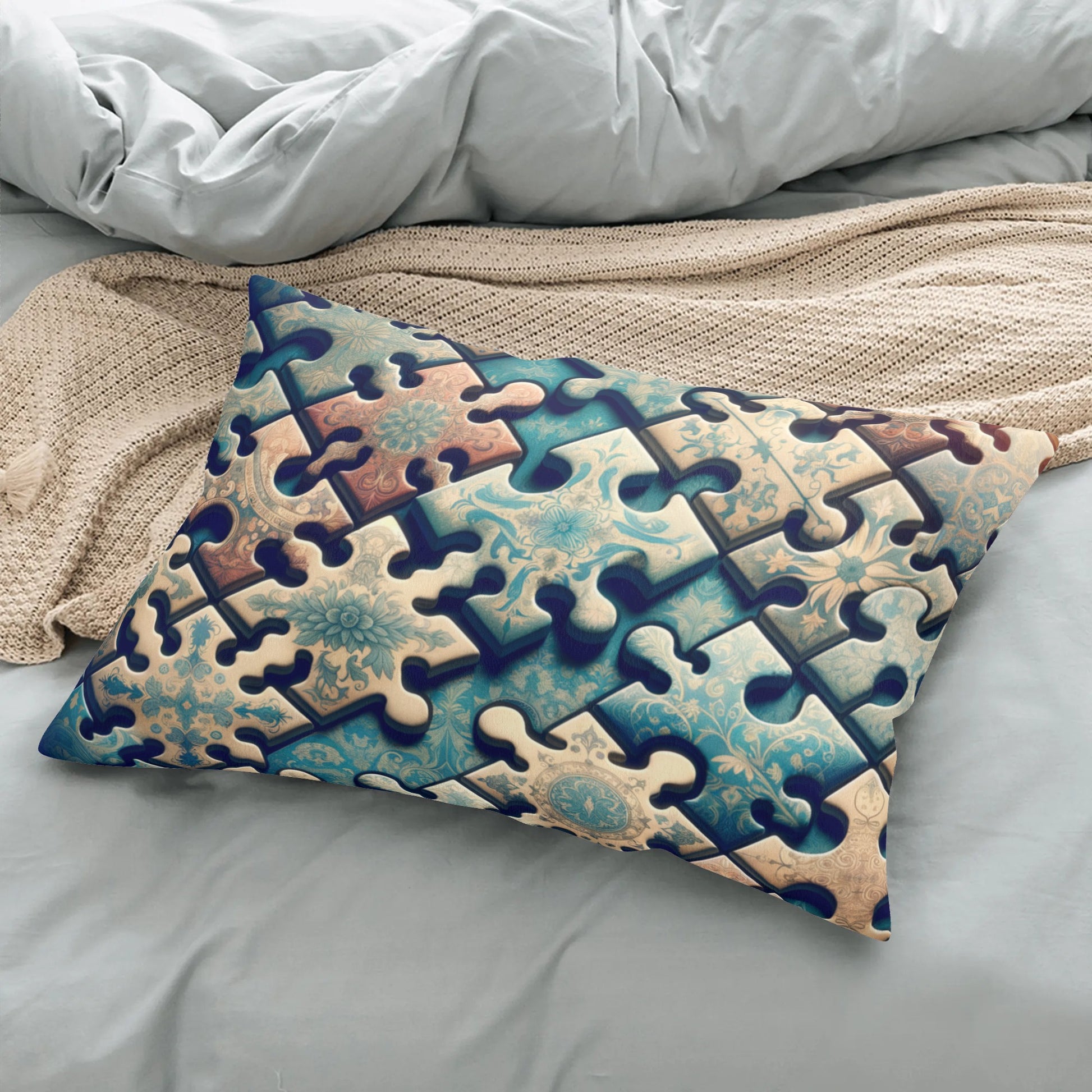 Fantasy Puzzle Pillowcase - Rectangular Design for a Fun and Cozy Touch - Misfit Marketing Design Studios