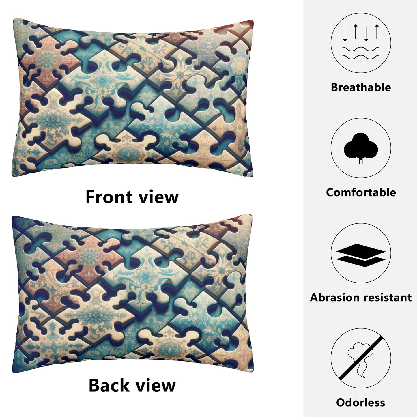 Fantasy Puzzle Pillowcase - Rectangular Design for a Fun and Cozy Touch - Misfit Marketing Design Studios