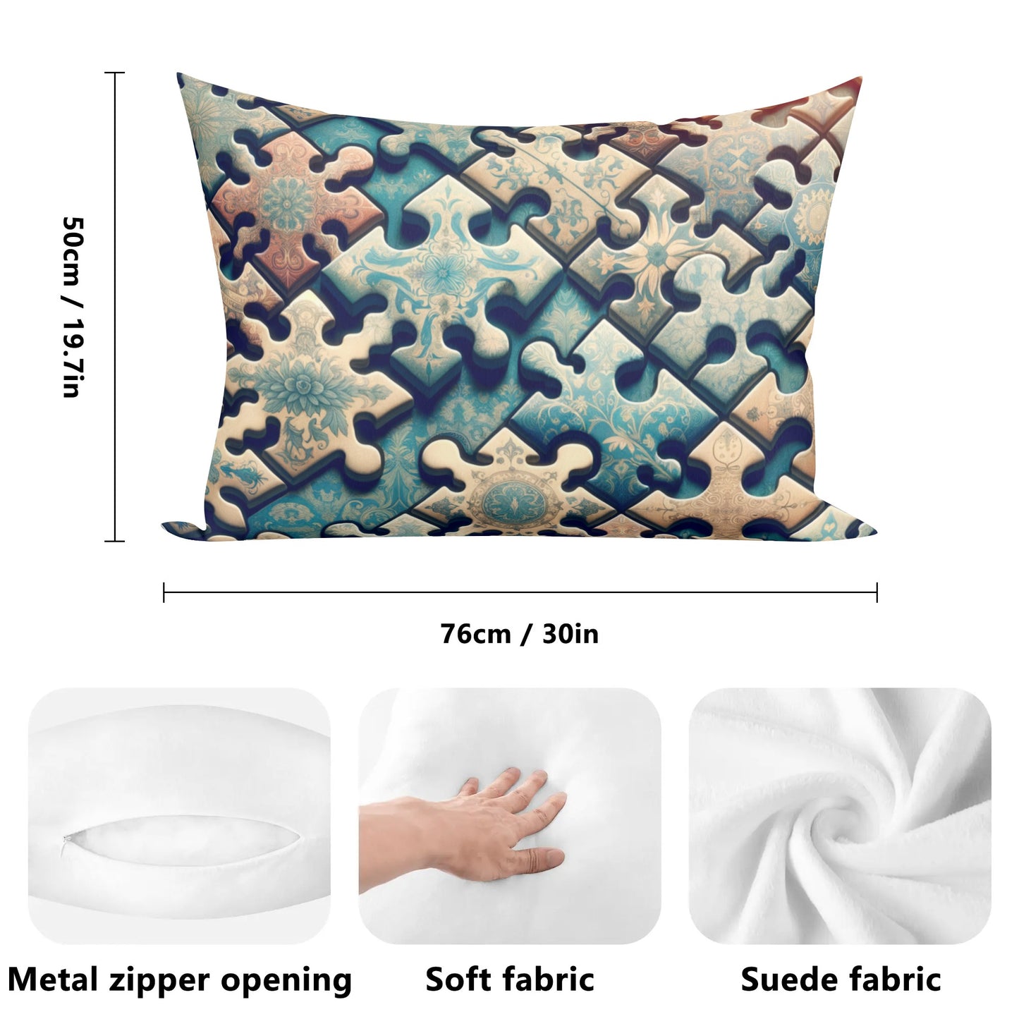 Fantasy Puzzle Pillowcase - Rectangular Design for a Fun and Cozy Touch - Misfit Marketing Design Studios