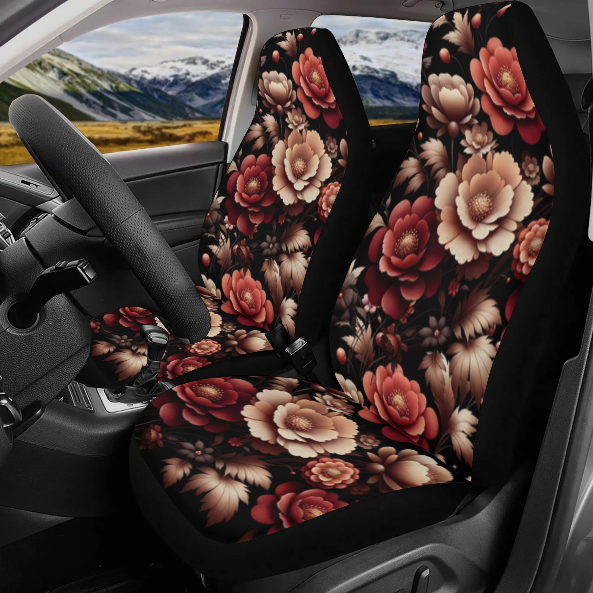 Lightweight Floral Car Seat Cover Set - Stylish Protection for Your Vehicle - Misfit Marketing Design Studios