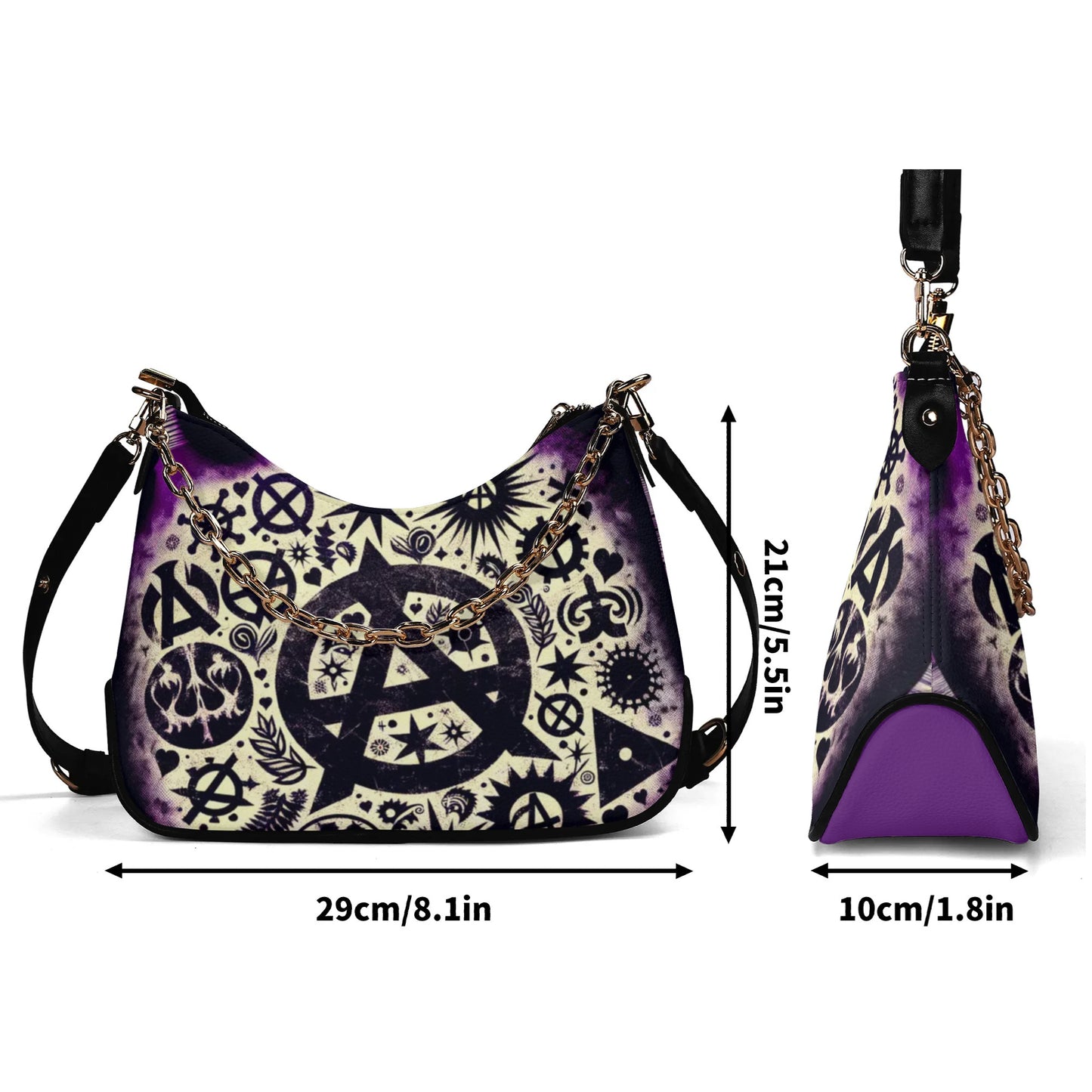 Stylish Punk Faux Leather Cross-body Bag - Trendy and Durable - Misfit Marketing Design Studios