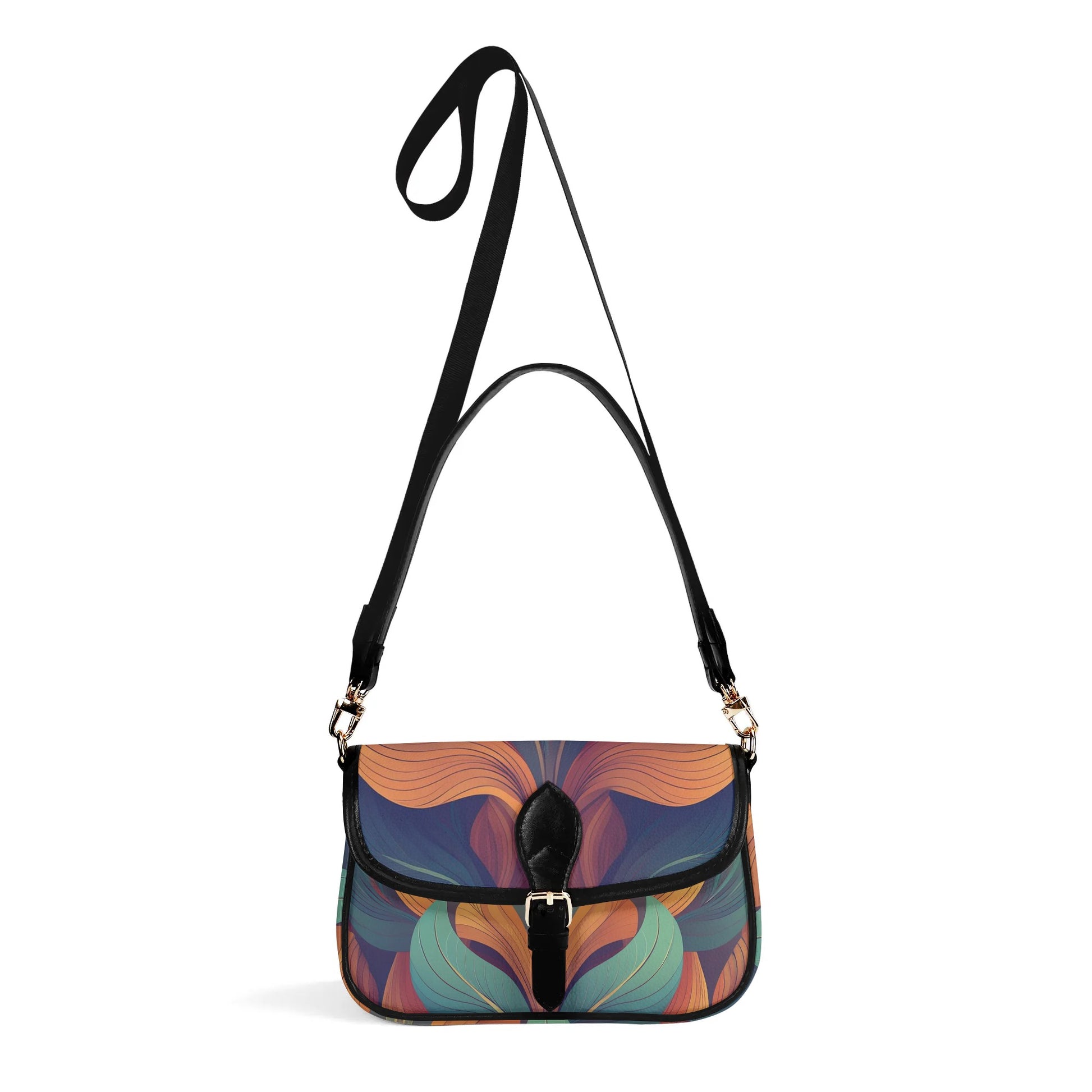 Floral Art Deco Chain Shoulder Bag - Elegant  Versatile Accessory for Any Outfit - Misfit Marketing Design Studios