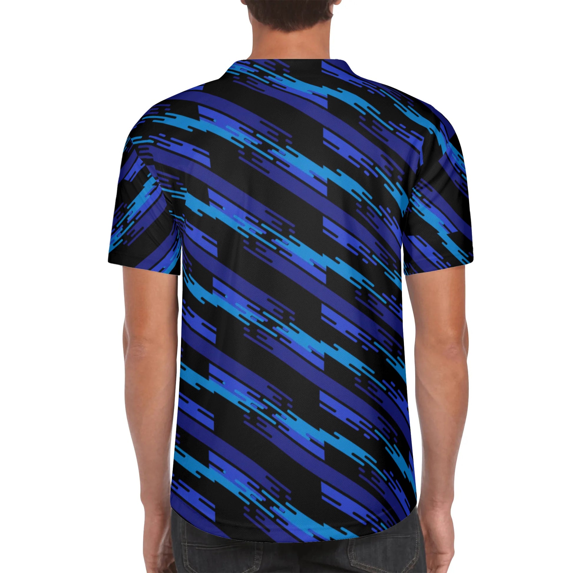 Men's Blue and Black short sleeve shirt- Lightweight  Comfortable - Misfit Marketing Design Studios