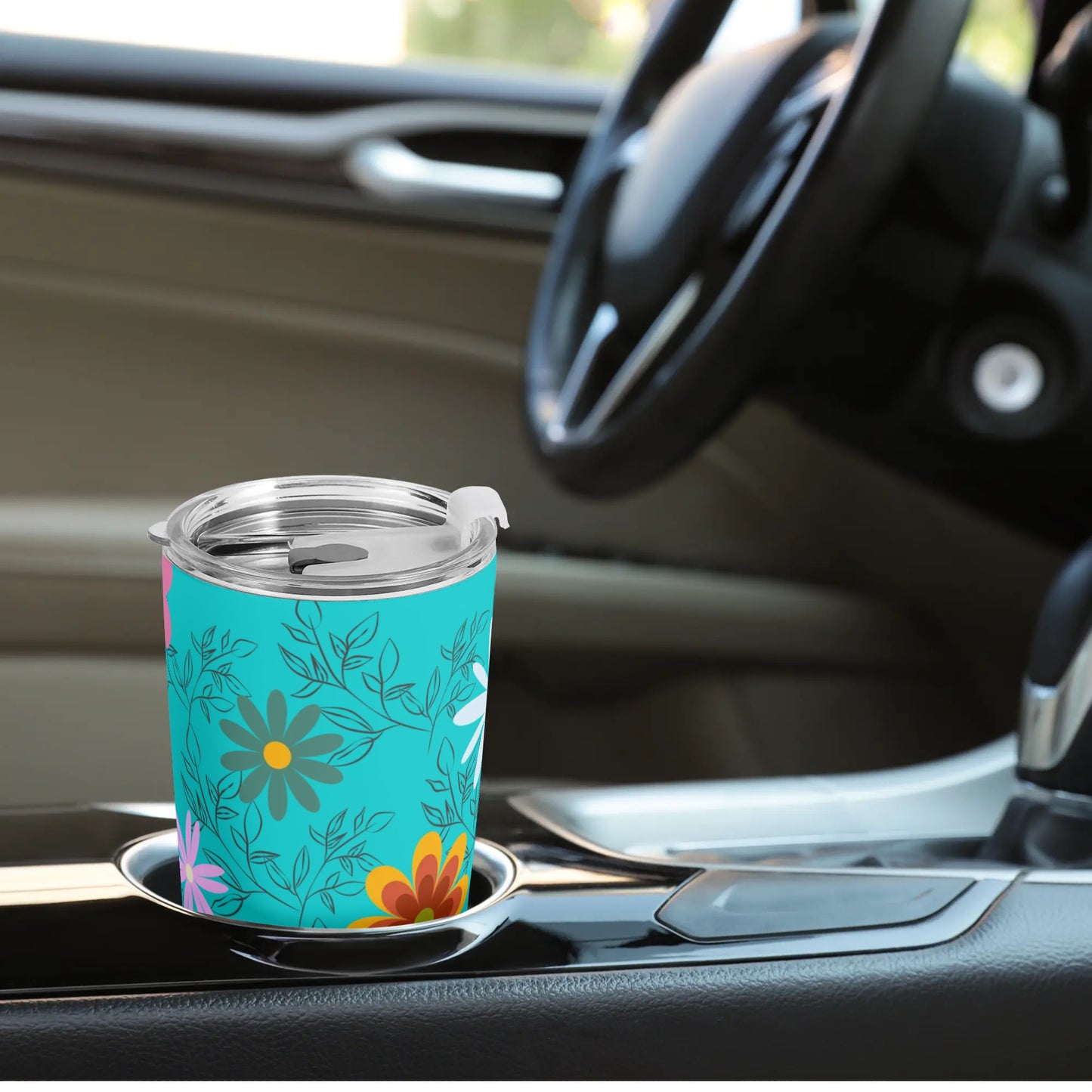 Teal Floral 20oz Tumbler - Perfect for On-The-Go Sipping - Misfit Marketing Design Studios