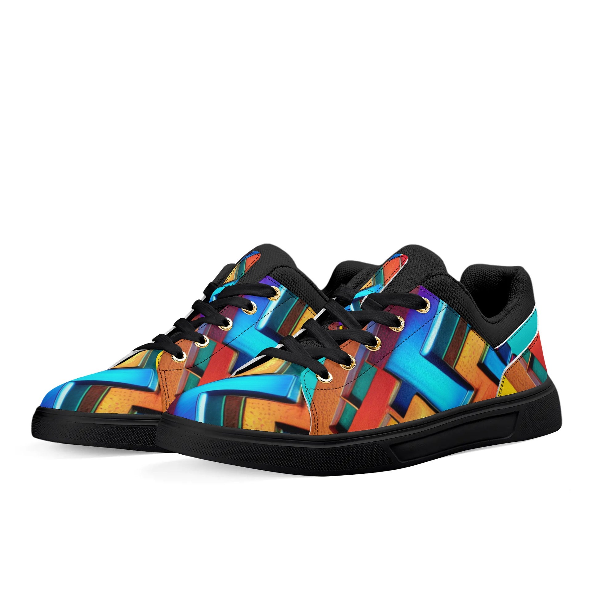 Unisex PU Leather Low Top Skateboard Shoes - Lightweight and Durable - Misfit Marketing Design Studios