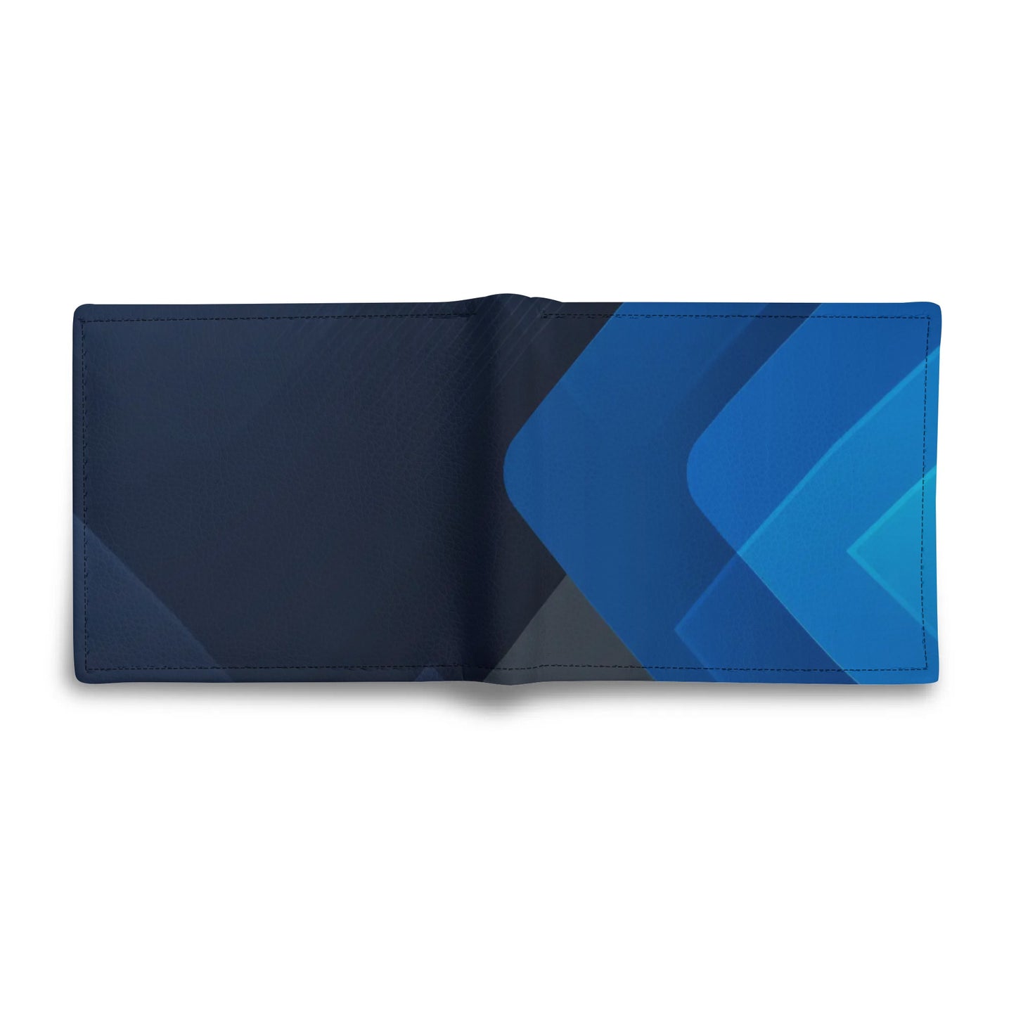 Mens Minimalist Blue Abstract PU Leather Folded Wallet