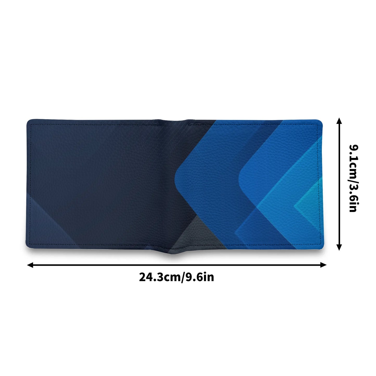 Mens Minimalist Blue Abstract PU Leather Folded Wallet