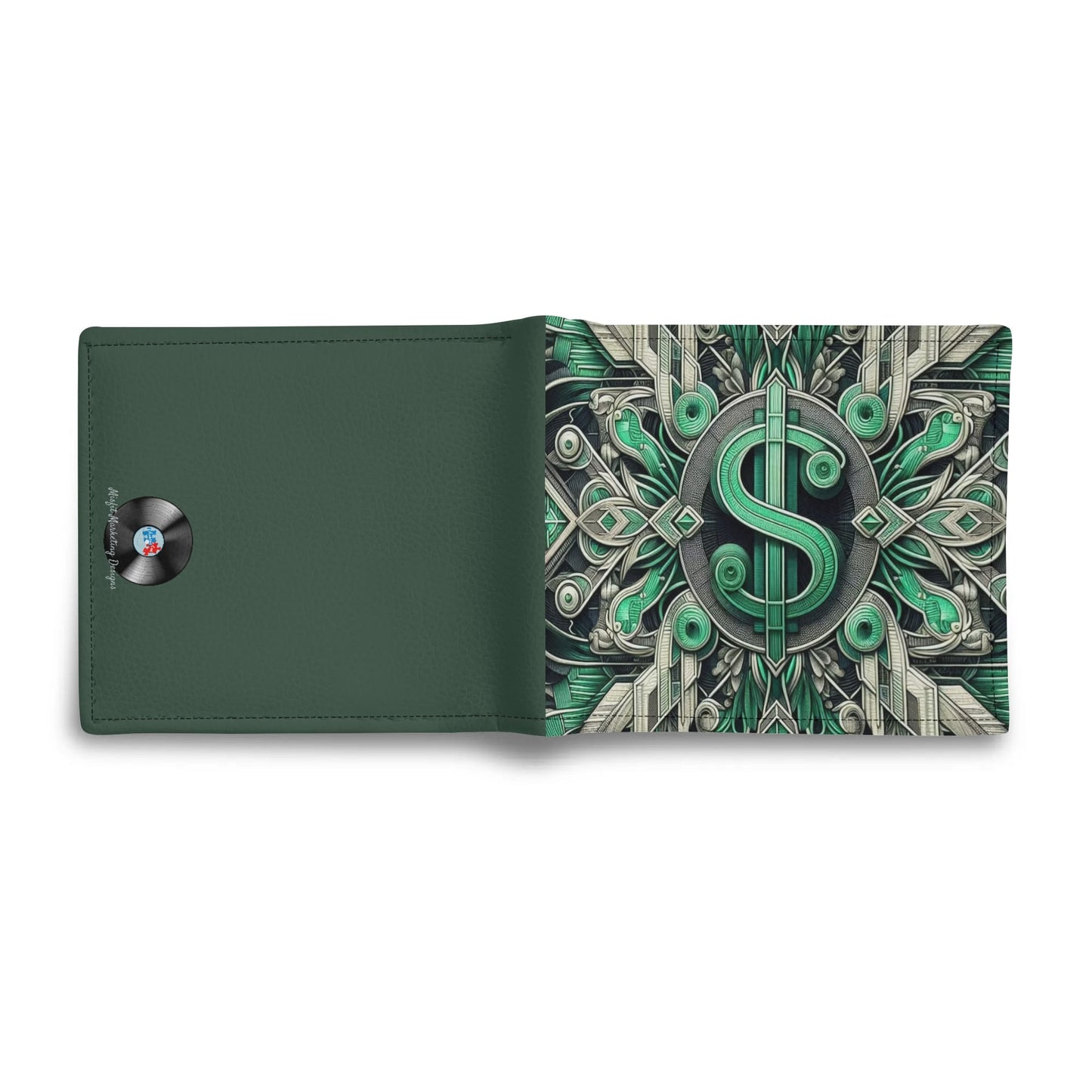 Mens Emerald Green Dollar Leather Wallet