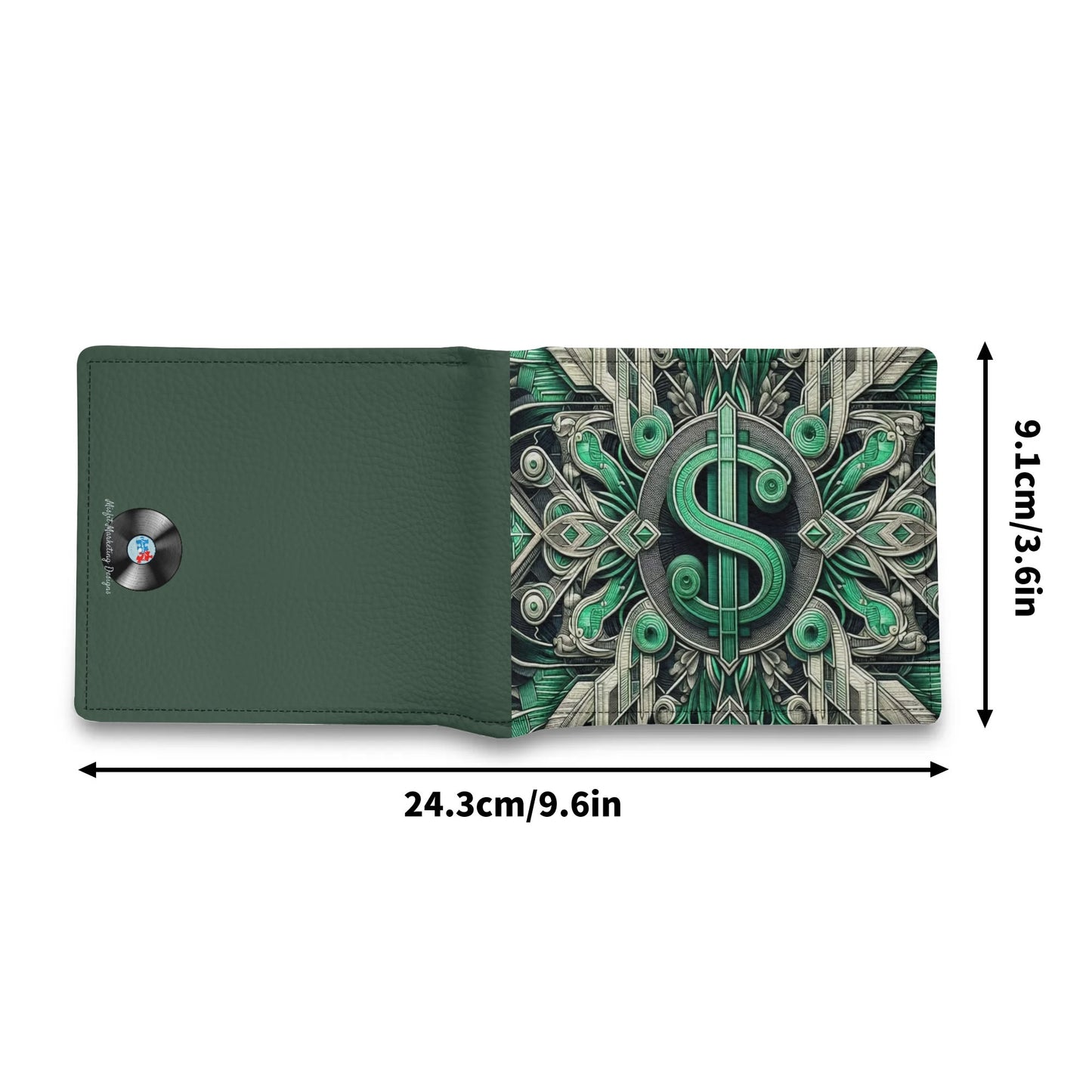 Mens Emerald Green Dollar Leather Wallet