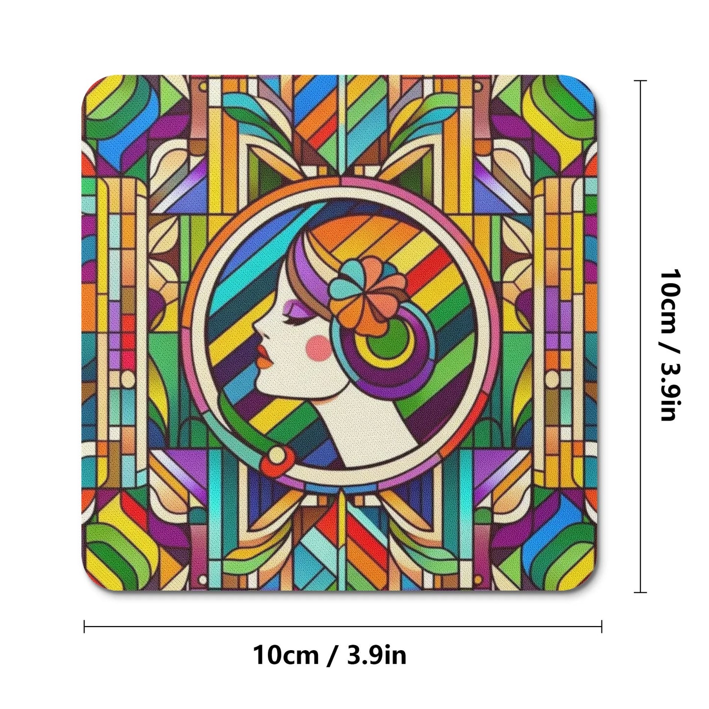 Art Deco Lady Rubber Coasters Sets