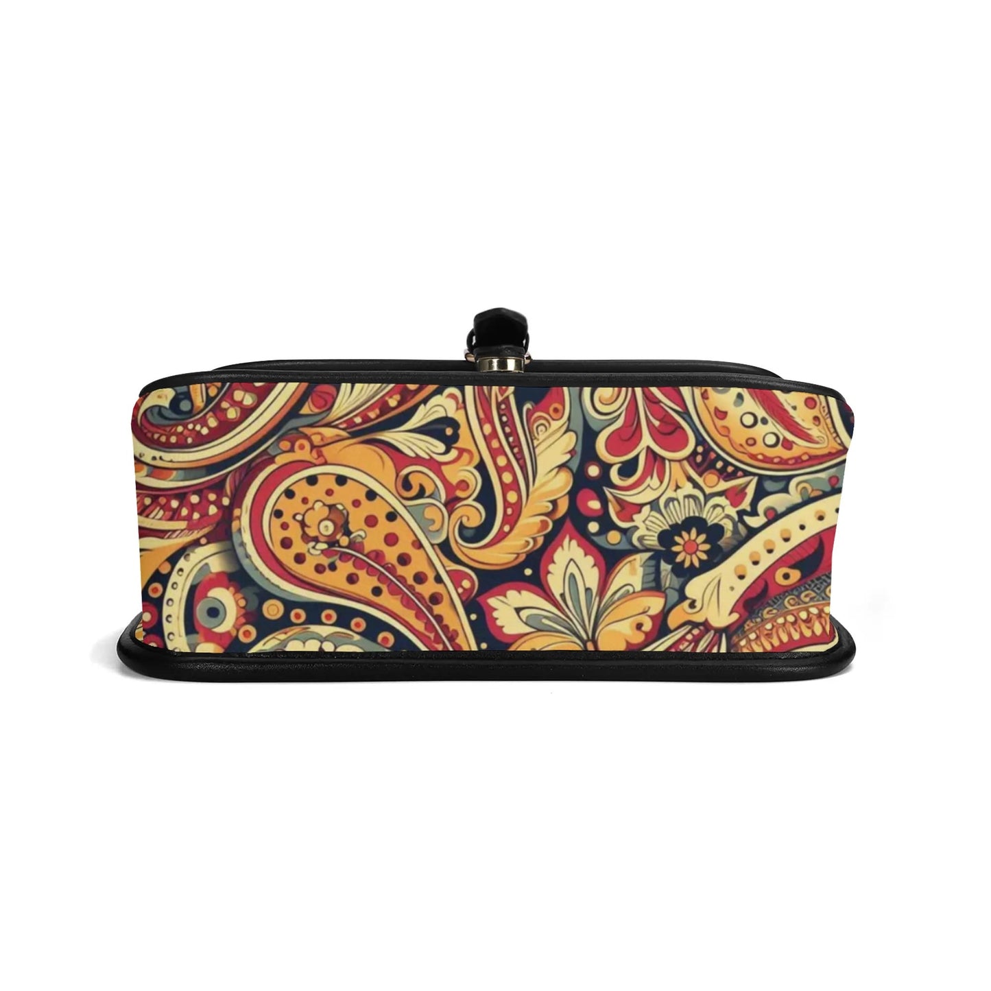 Red Paisley Faux Leather Shoulder Bag