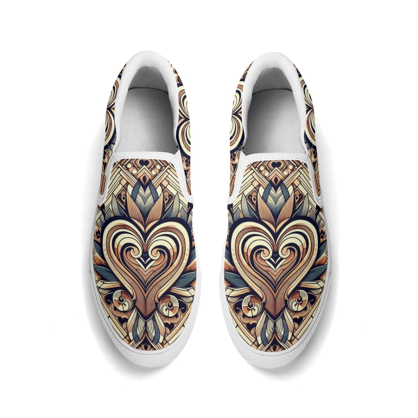 Mens Abstract Hearts Slip On Shoes