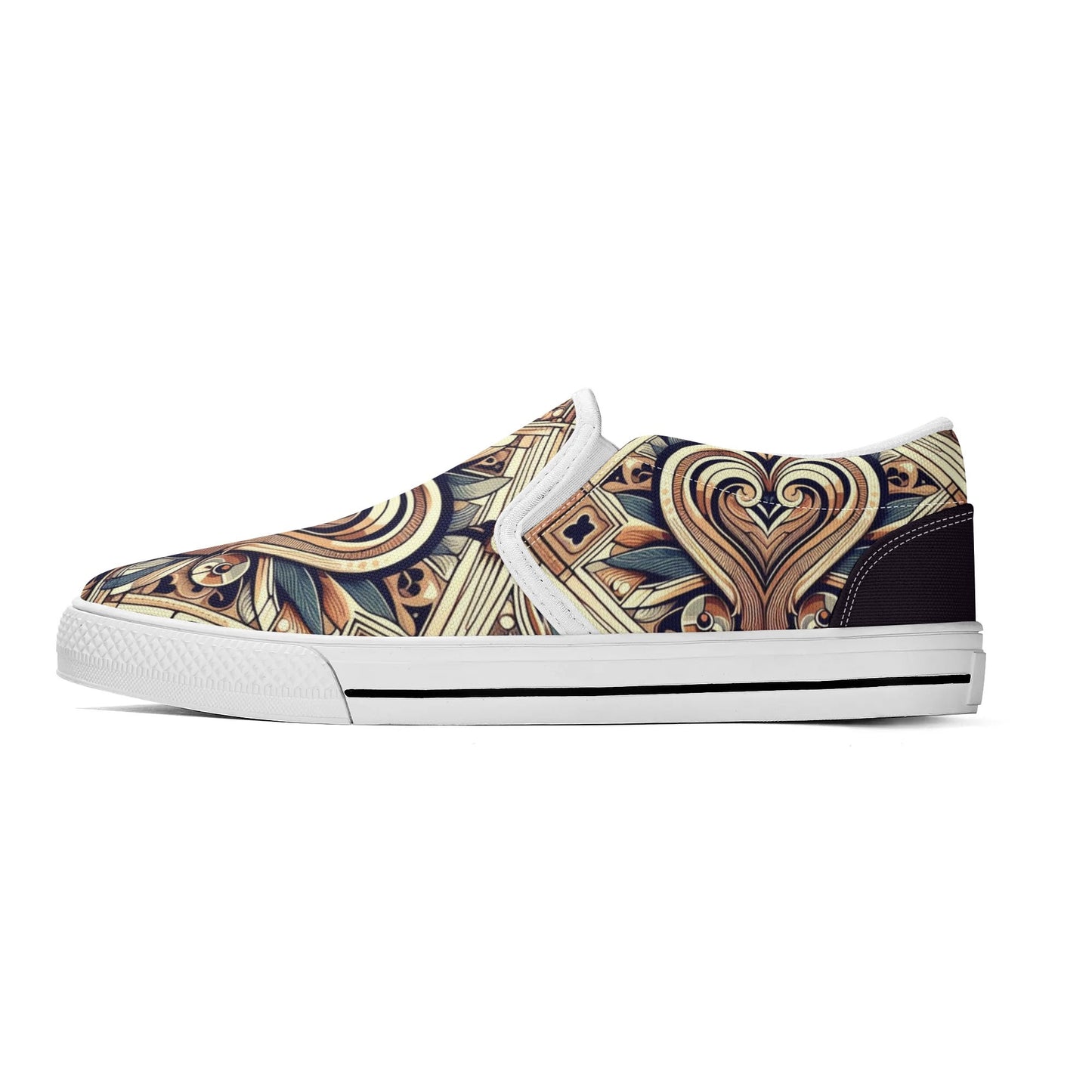 Mens Abstract Hearts Slip On Shoes