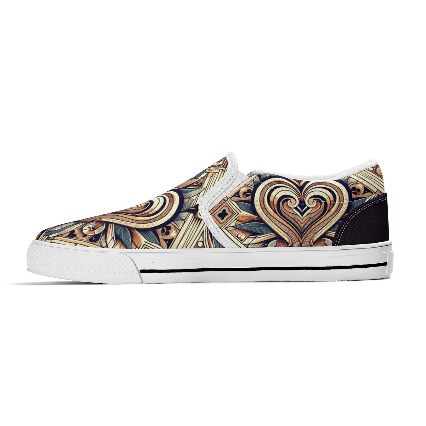 Mens Abstract Hearts Slip On Shoes