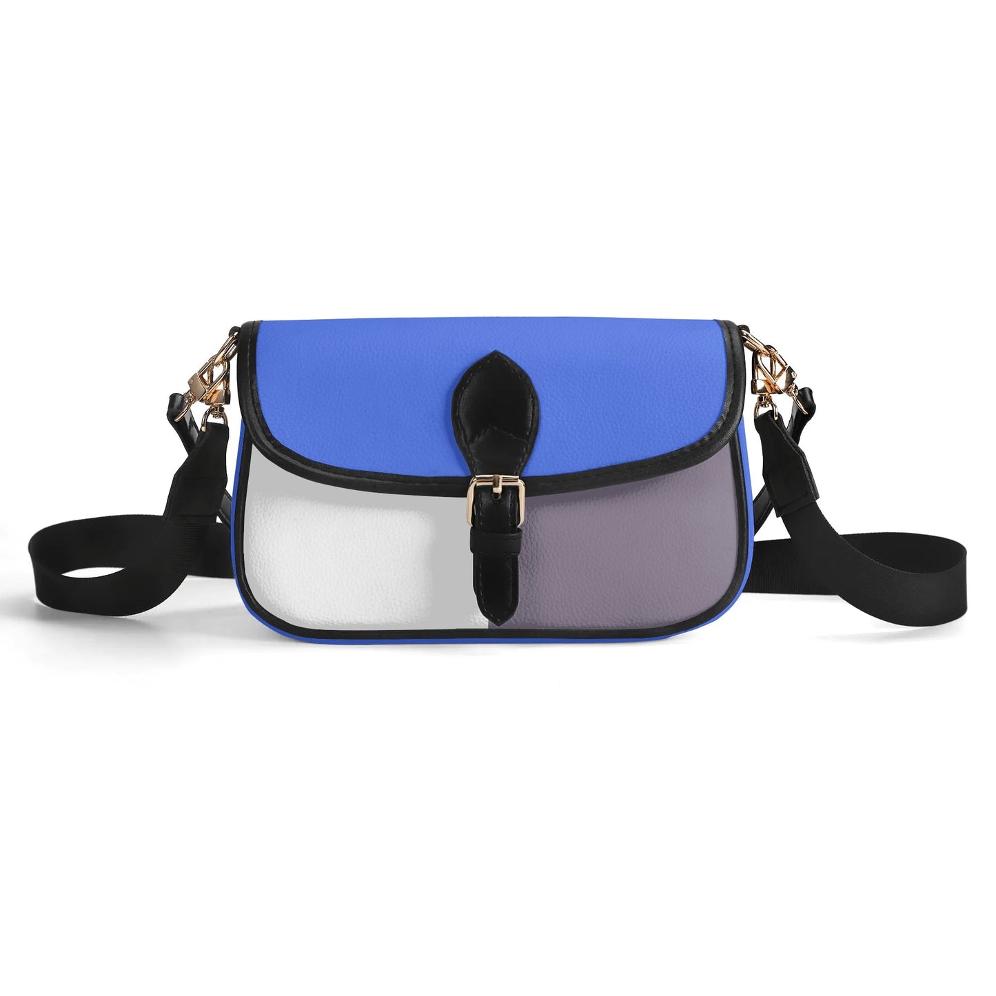 Periwinkle and Lavender Color Block Chain Shoulder Bag