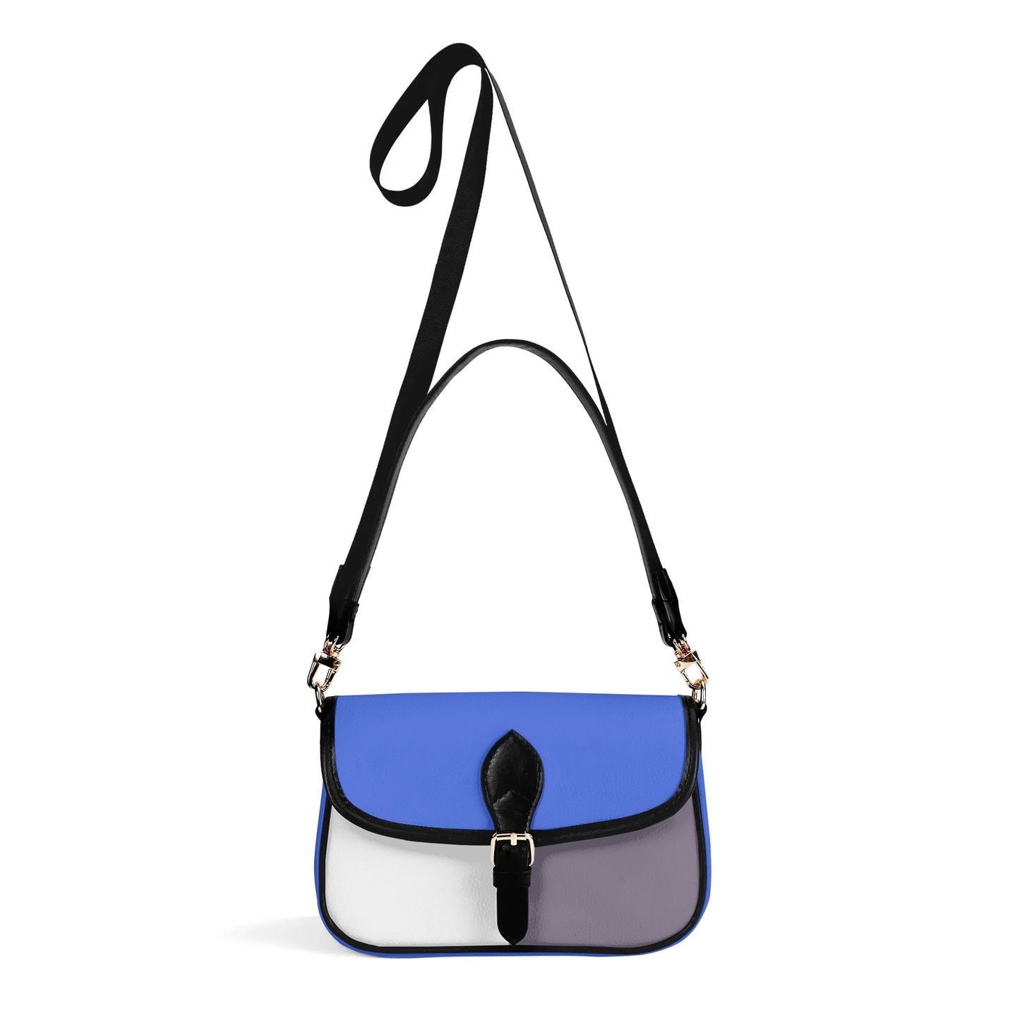 Periwinkle and Lavender Color Block Chain Shoulder Bag