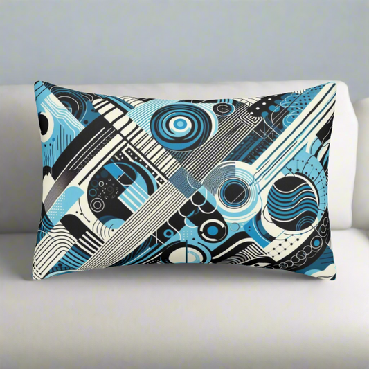 Abstract Blue Rectangular Pillow Case