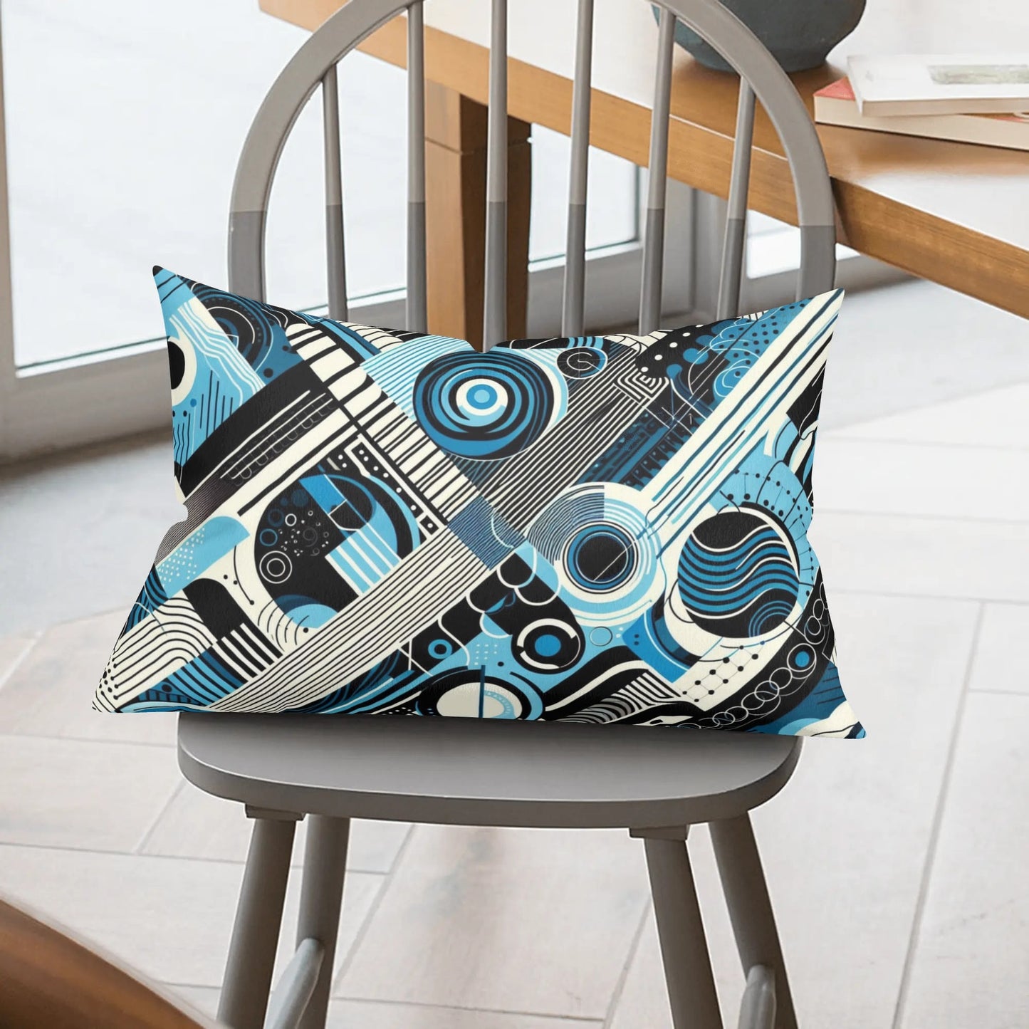 Abstract Blue Rectangular Pillow Case