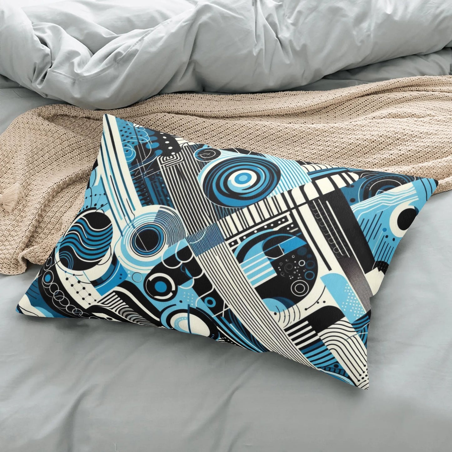 Abstract Blue Rectangular Pillow Case