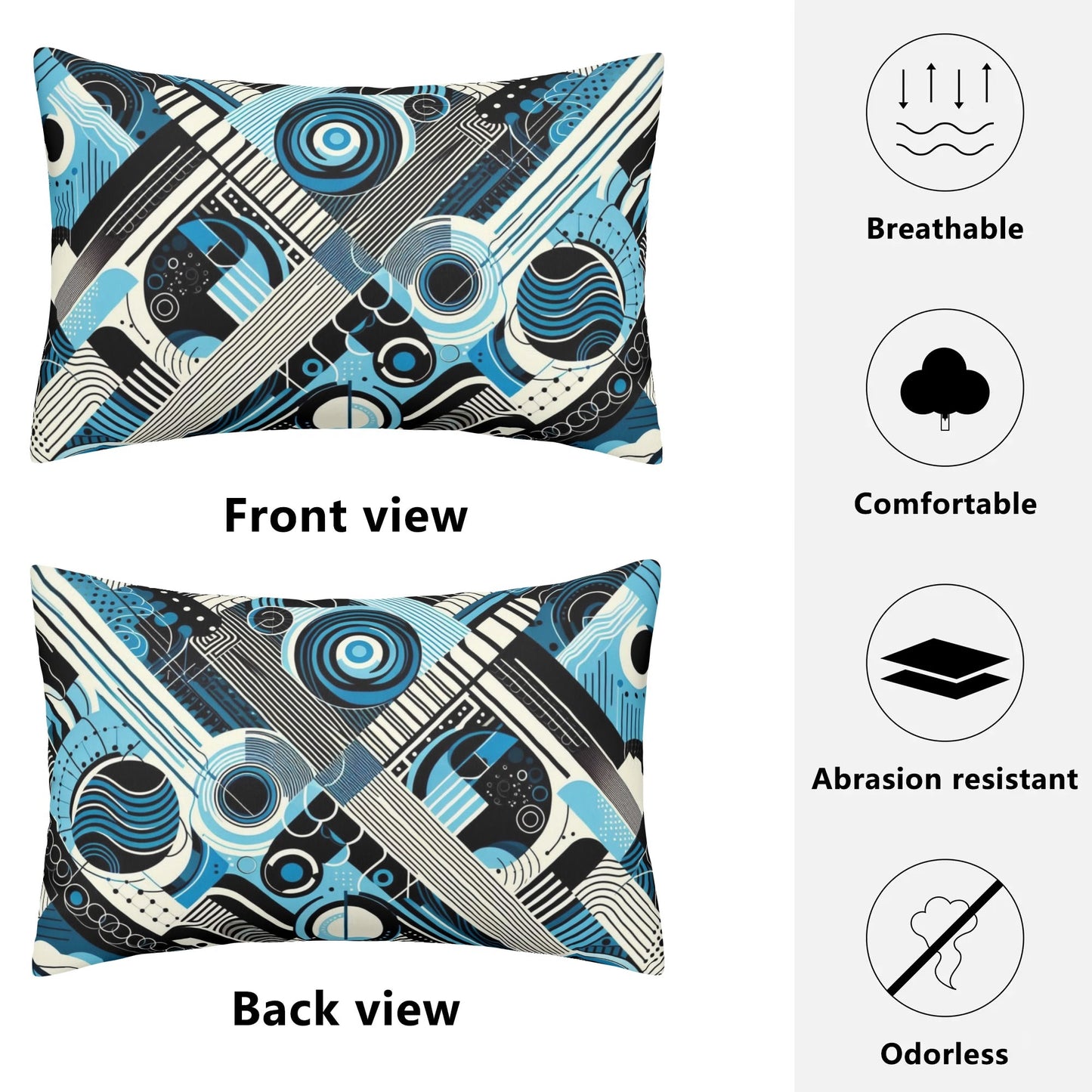 Abstract Blue Rectangular Pillow Case