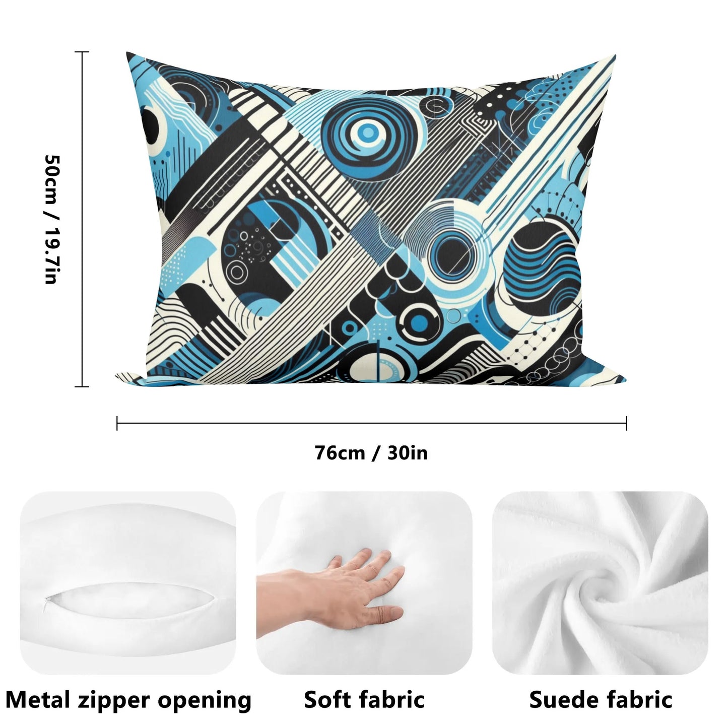 Abstract Blue Rectangular Pillow Case