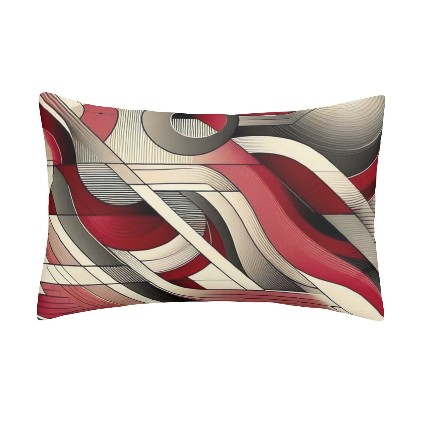 Abstract Red Rectangular Pillow Case