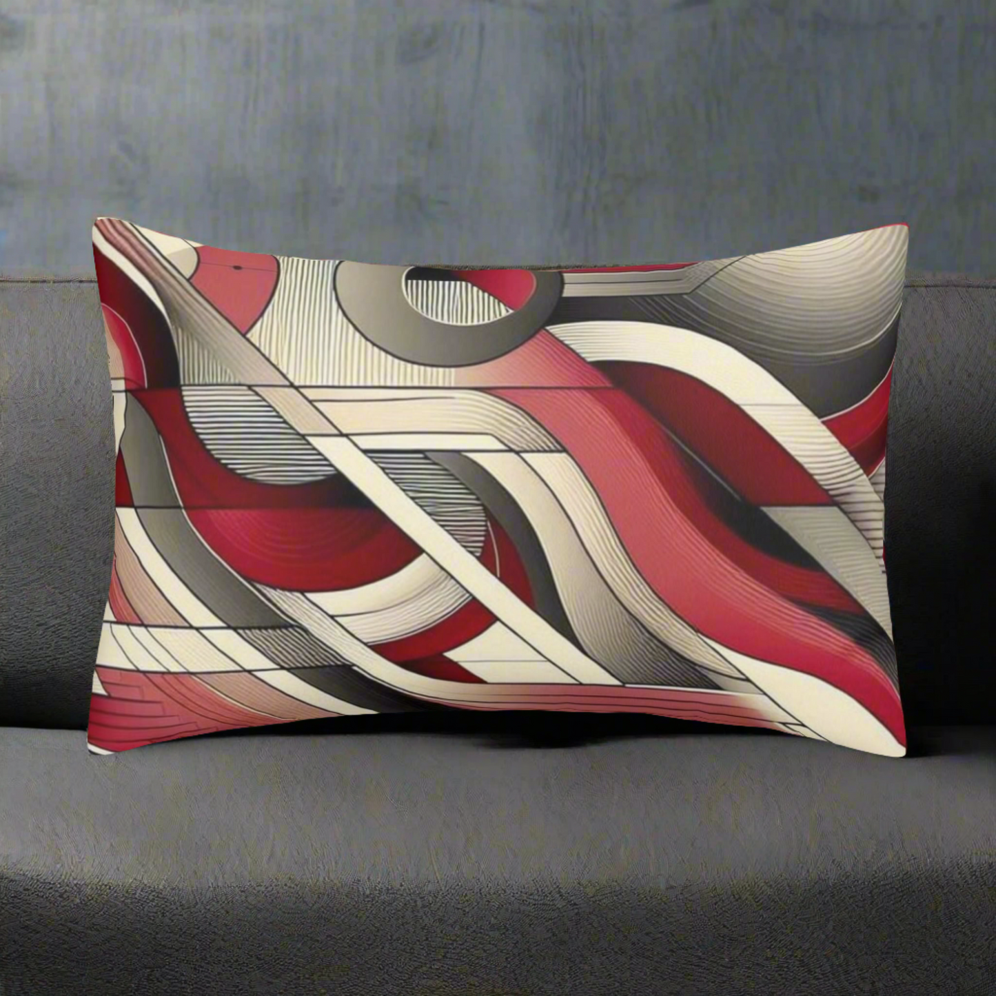 Abstract Red Rectangular Pillow Case