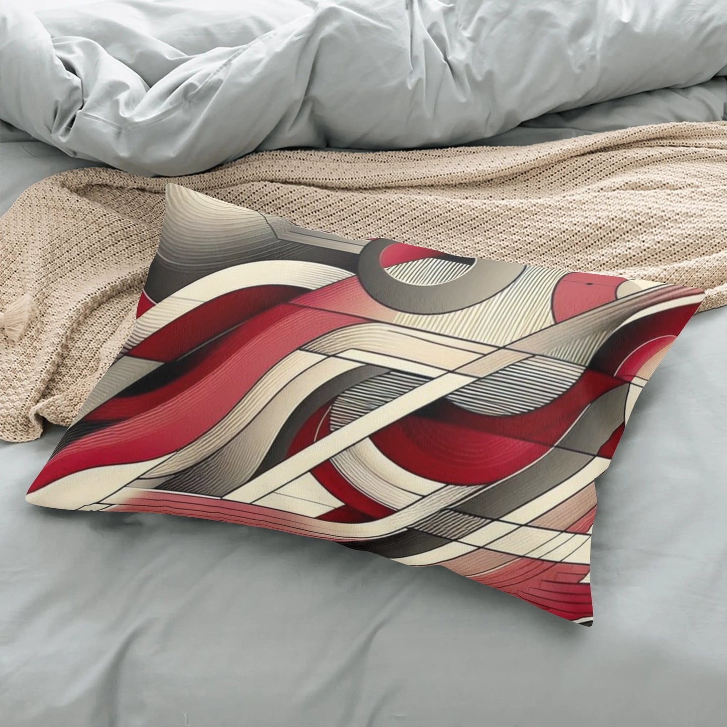 Abstract Red Rectangular Pillow Case