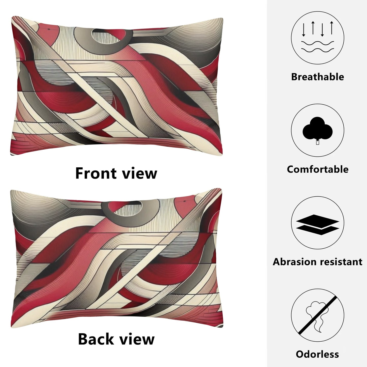 Abstract Red Rectangular Pillow Case