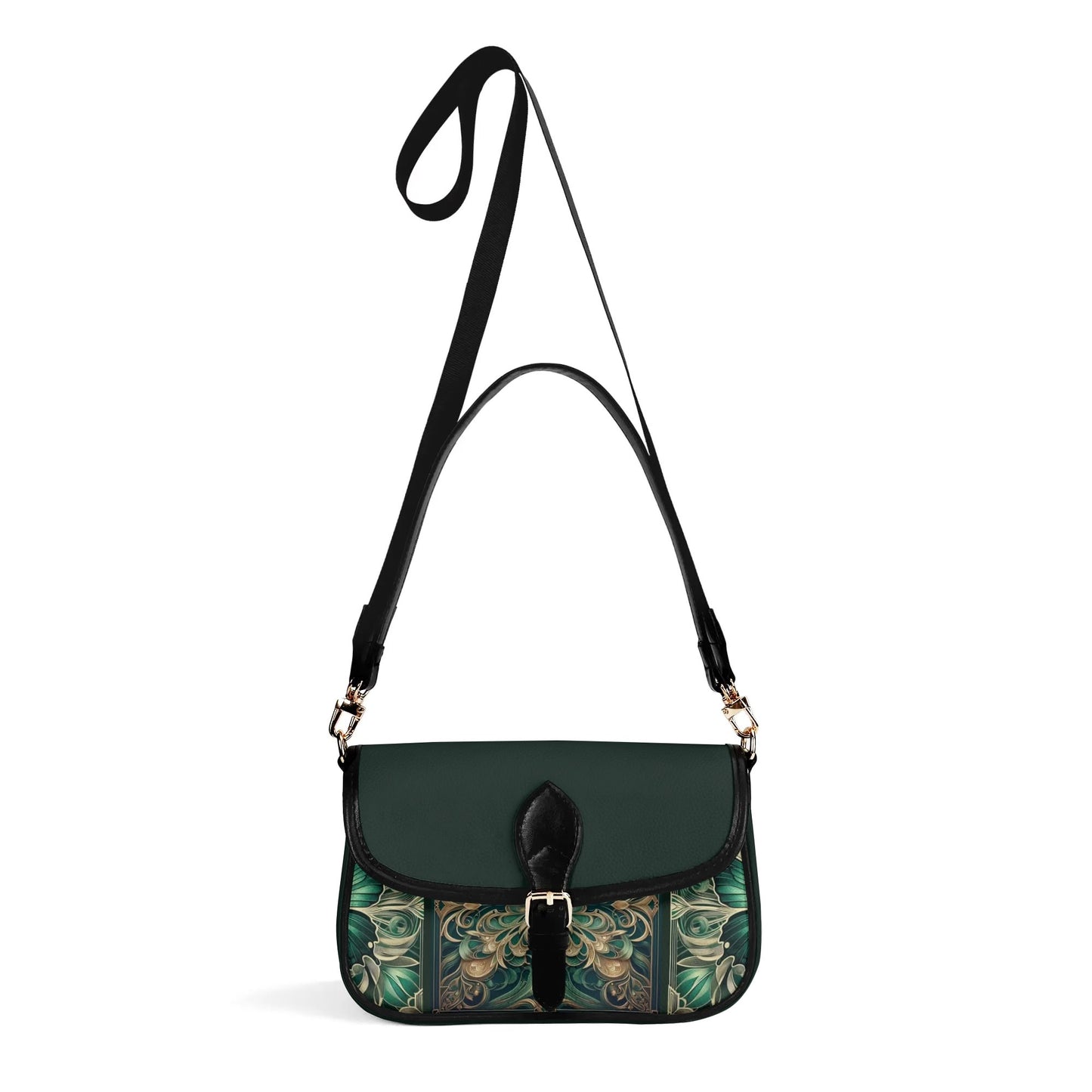 Womens Emerald Green Butterfly Faux Leather Bag