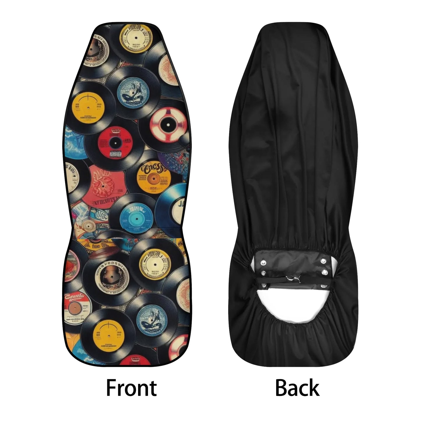 Assorted Vinyl Records Car Seat Cover Set